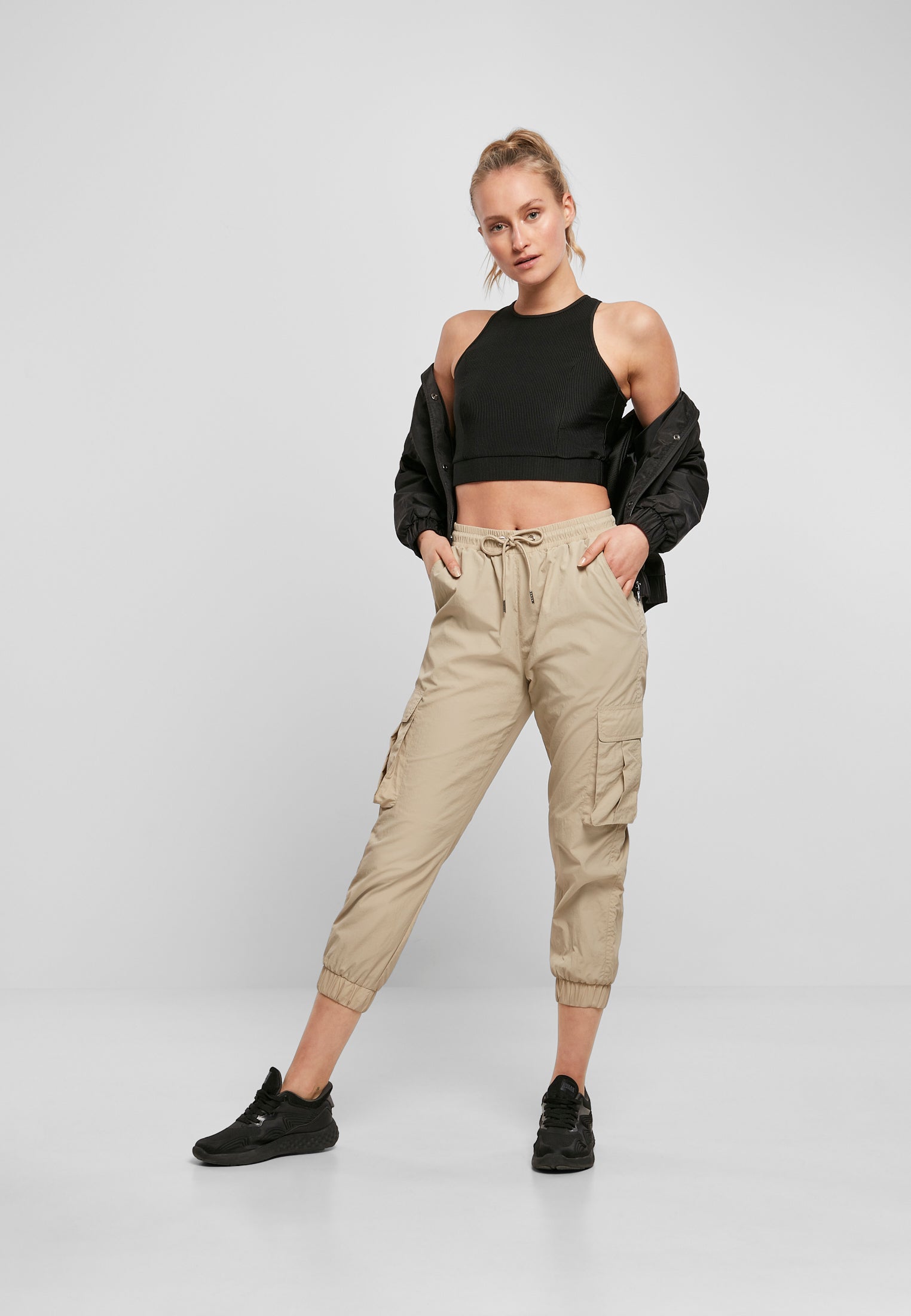 UC Cropped Shiny Rib Top