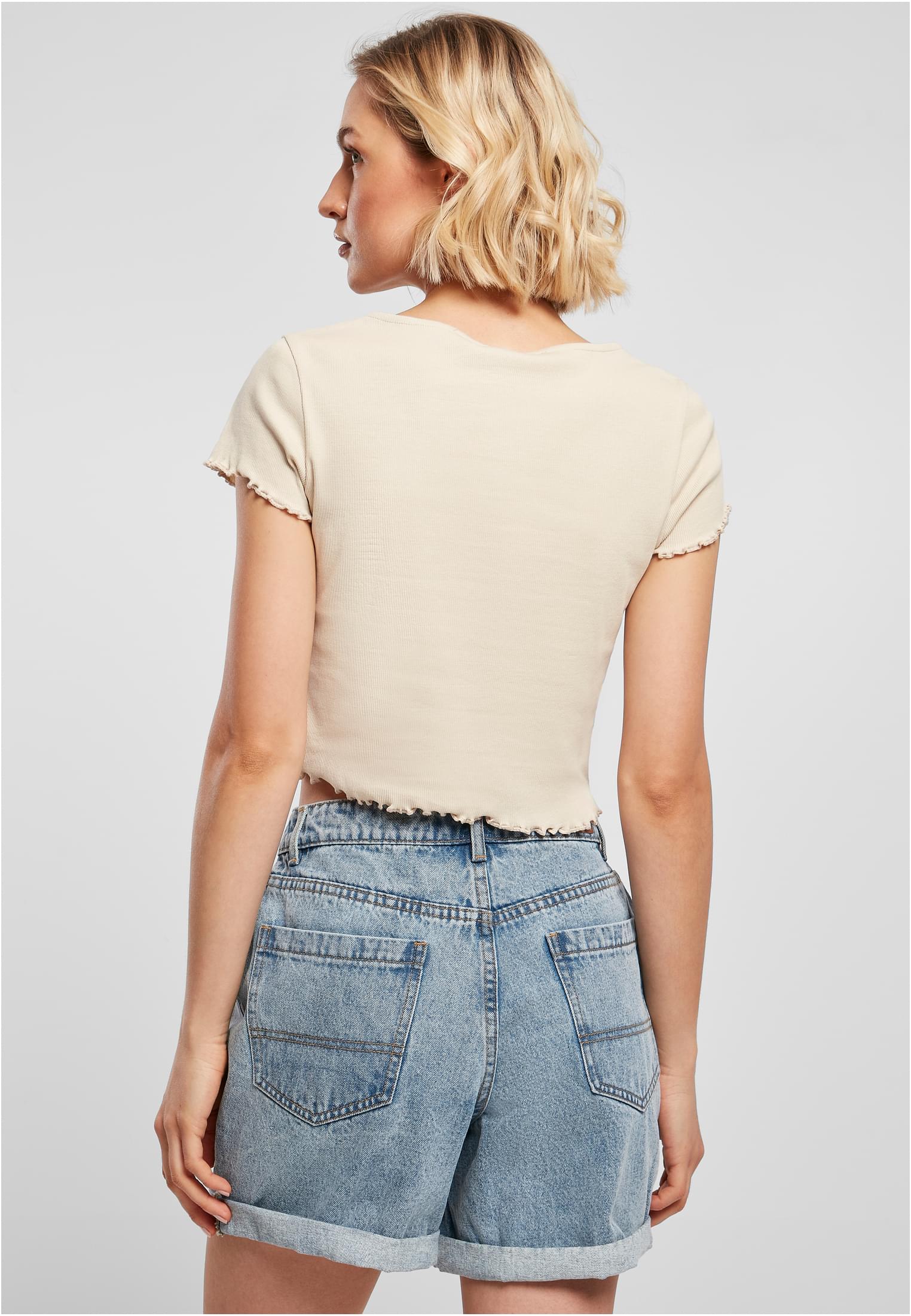 UC – Kurzes Ripp-T-Shirt mit Knopfleiste