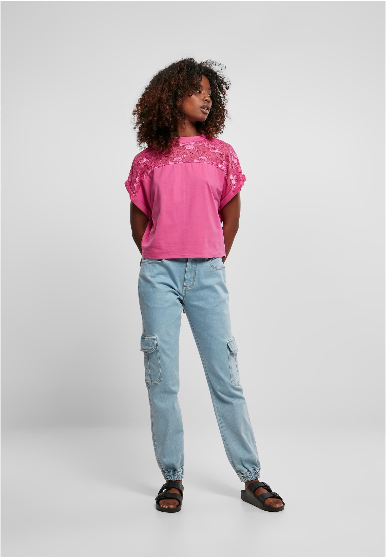 Maglietta corta oversize in pizzo UC