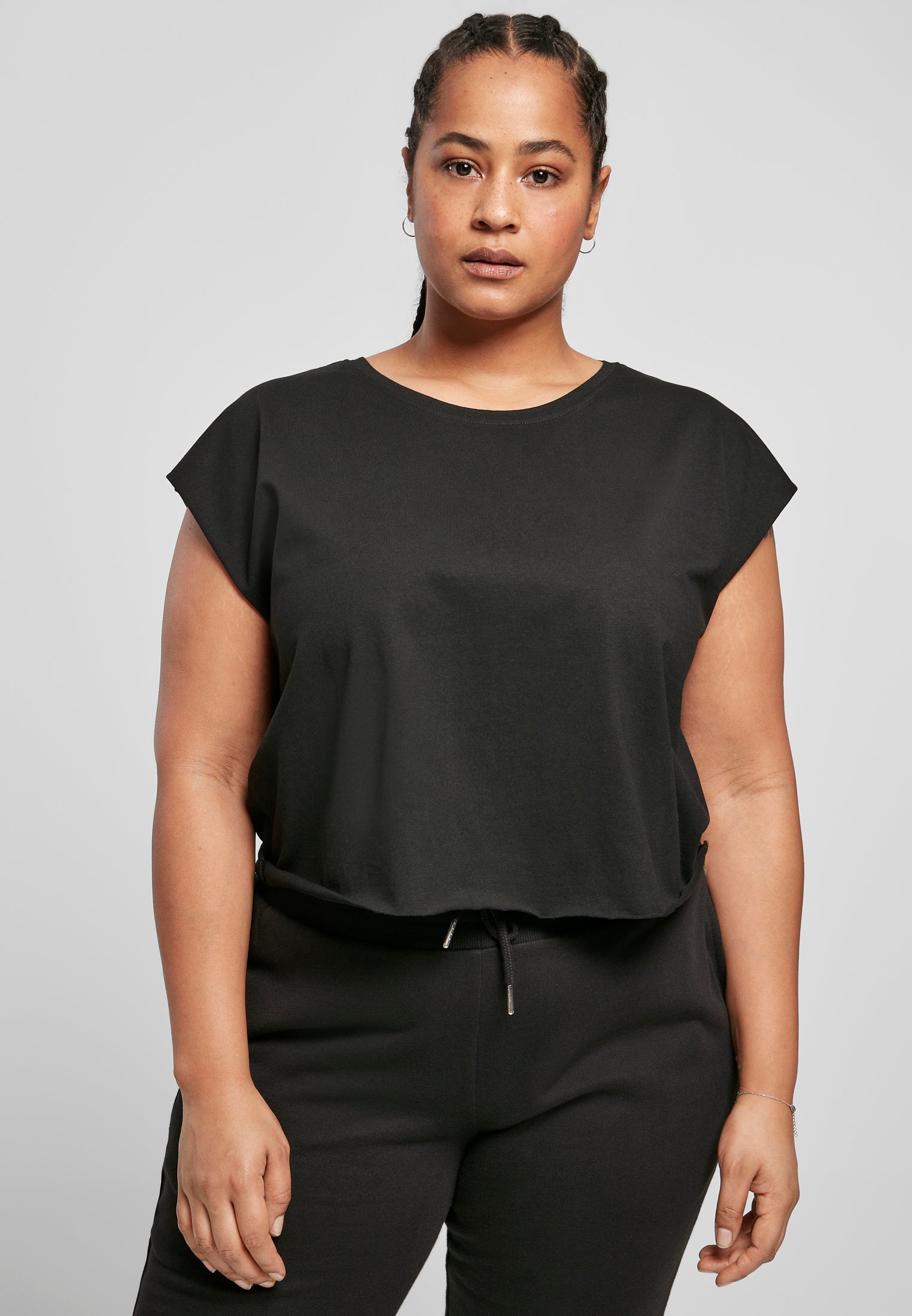 Maglietta corta organica da donna, confezione da 2, nero+bianco XXL