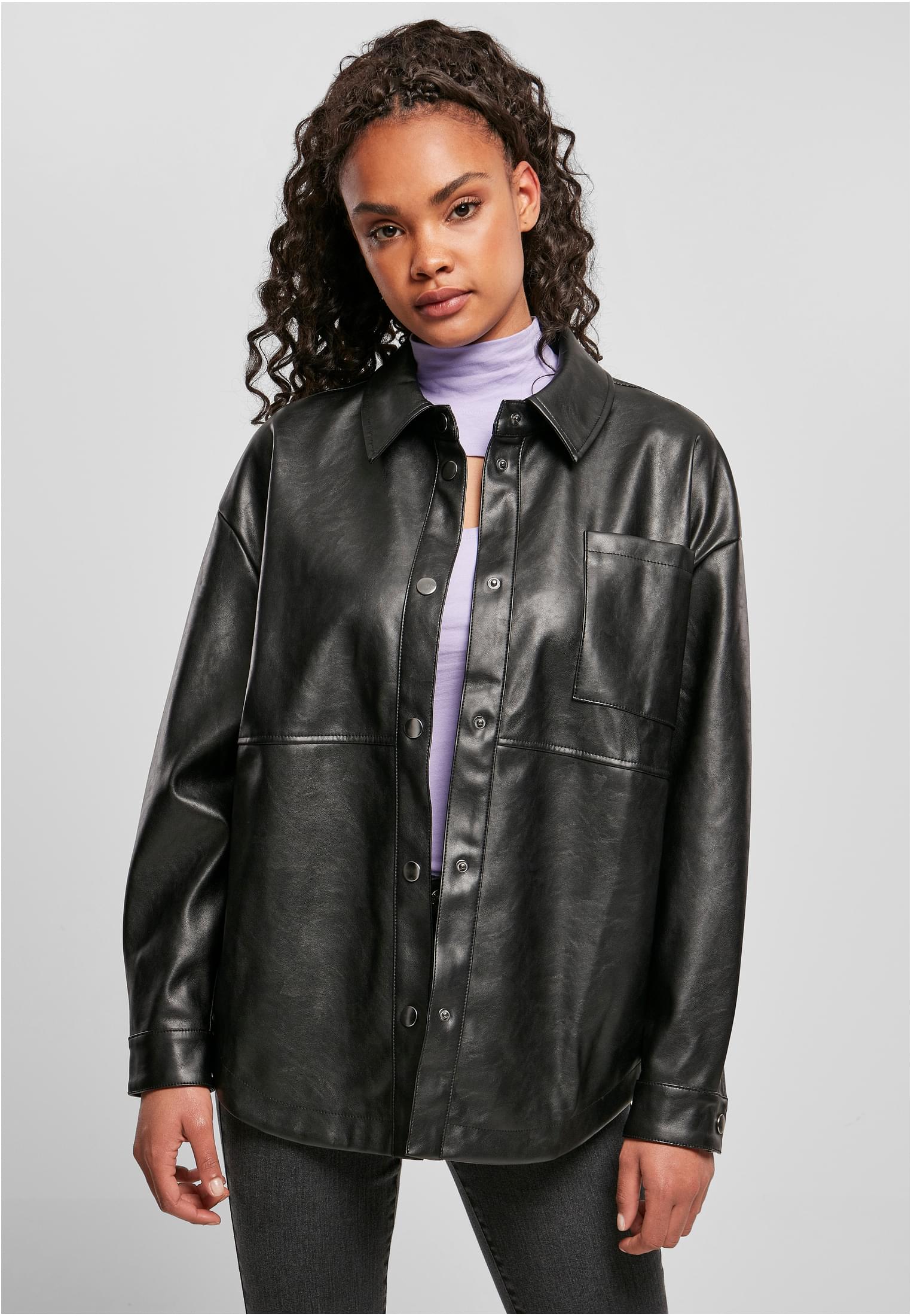 UC Faux Leather Overshirt