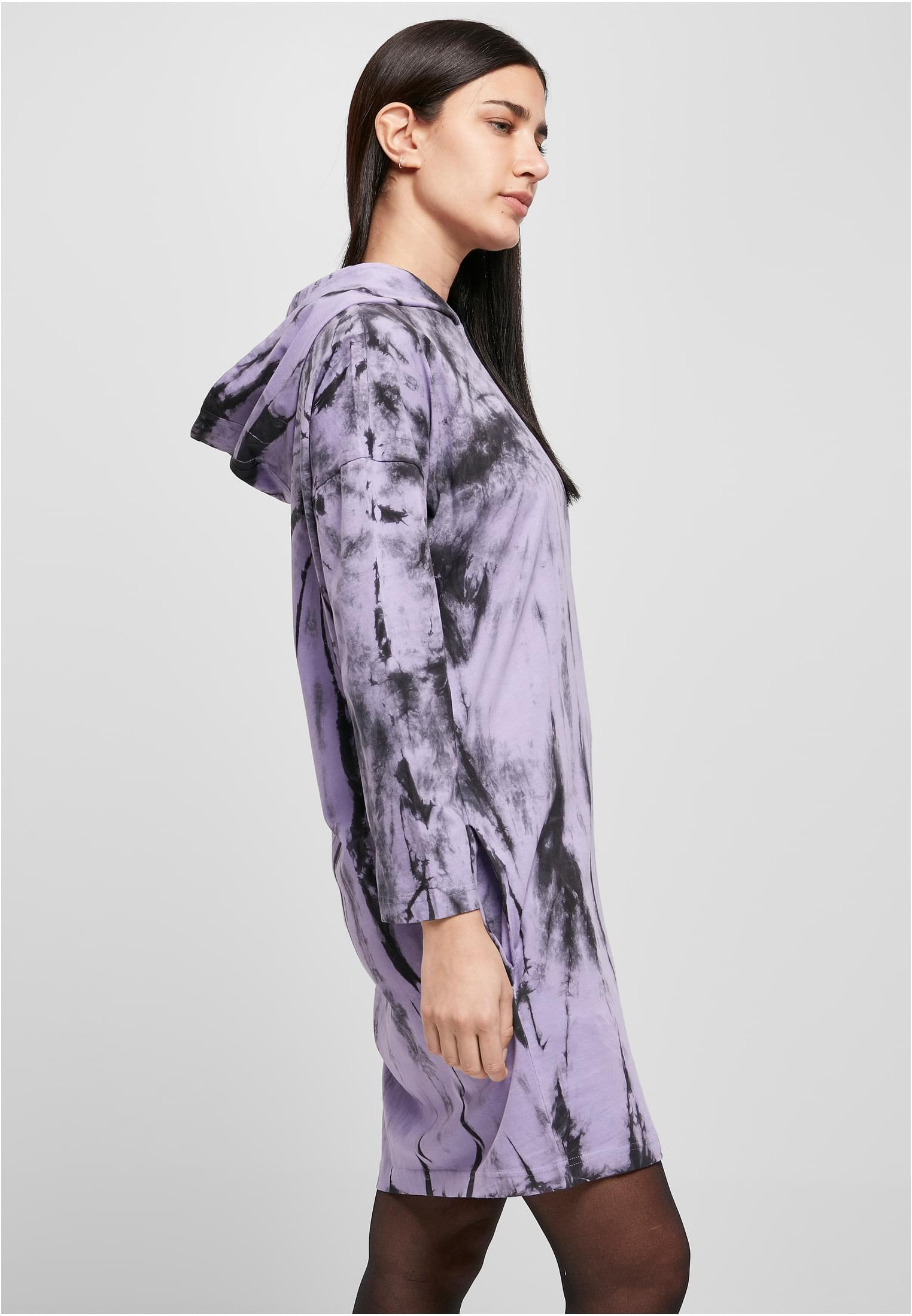 Vestido com capuz tie-dye oversized da UC