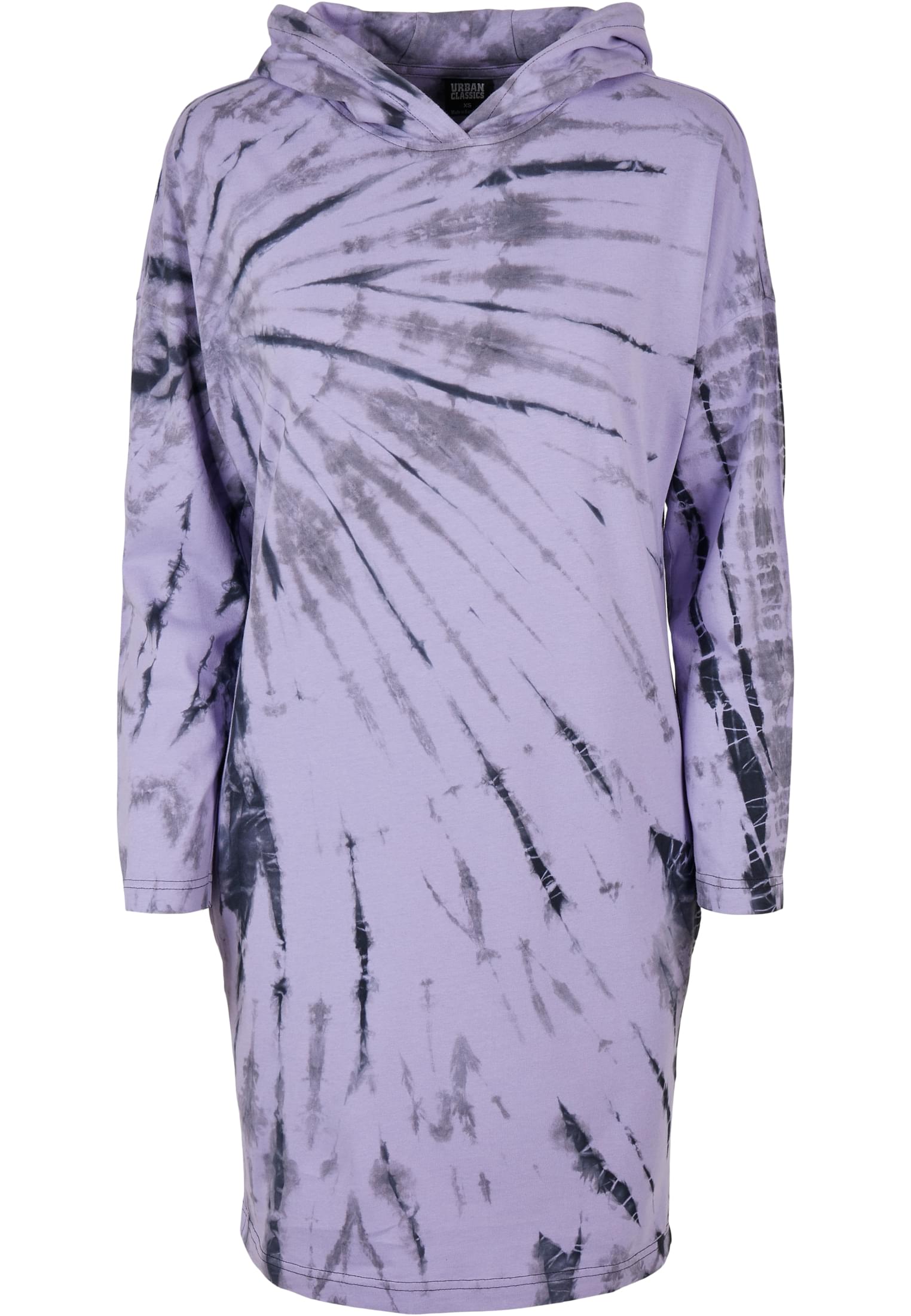 Vestido com capuz tie-dye oversized da UC