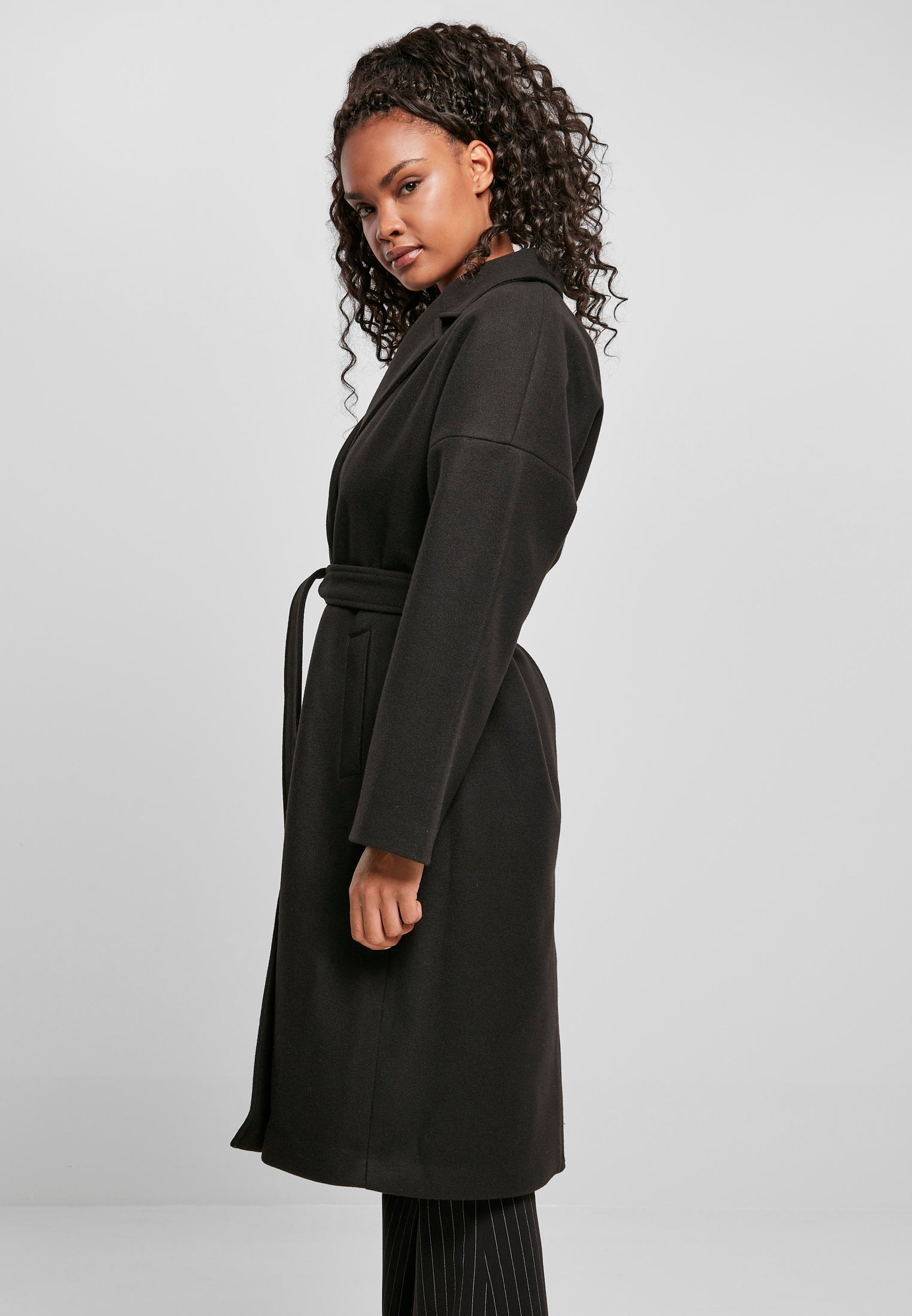 Cappotto classico oversize da donna nero XXL