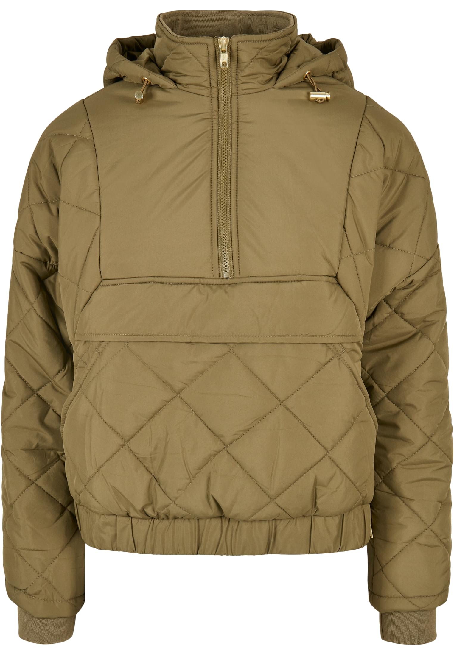 Oversized Diamond Quilted Pull Over Jacket