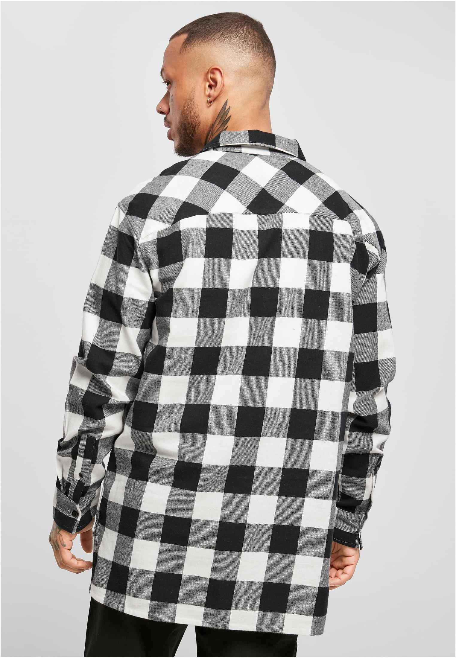 Camicia lunga oversize a quadri blu scuro/crema XXL