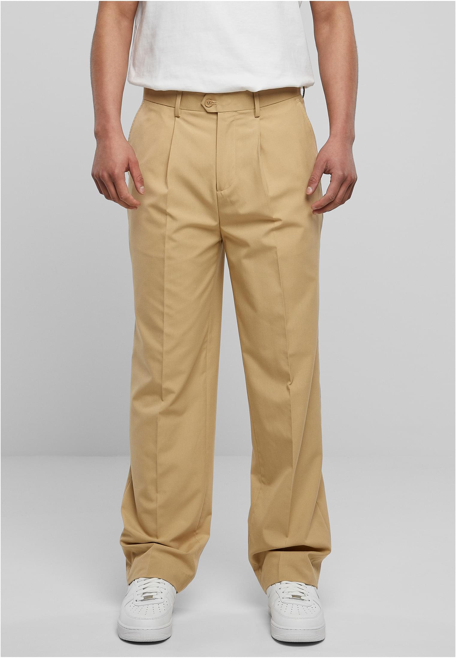 UC Straight Pleat-Front Trousers