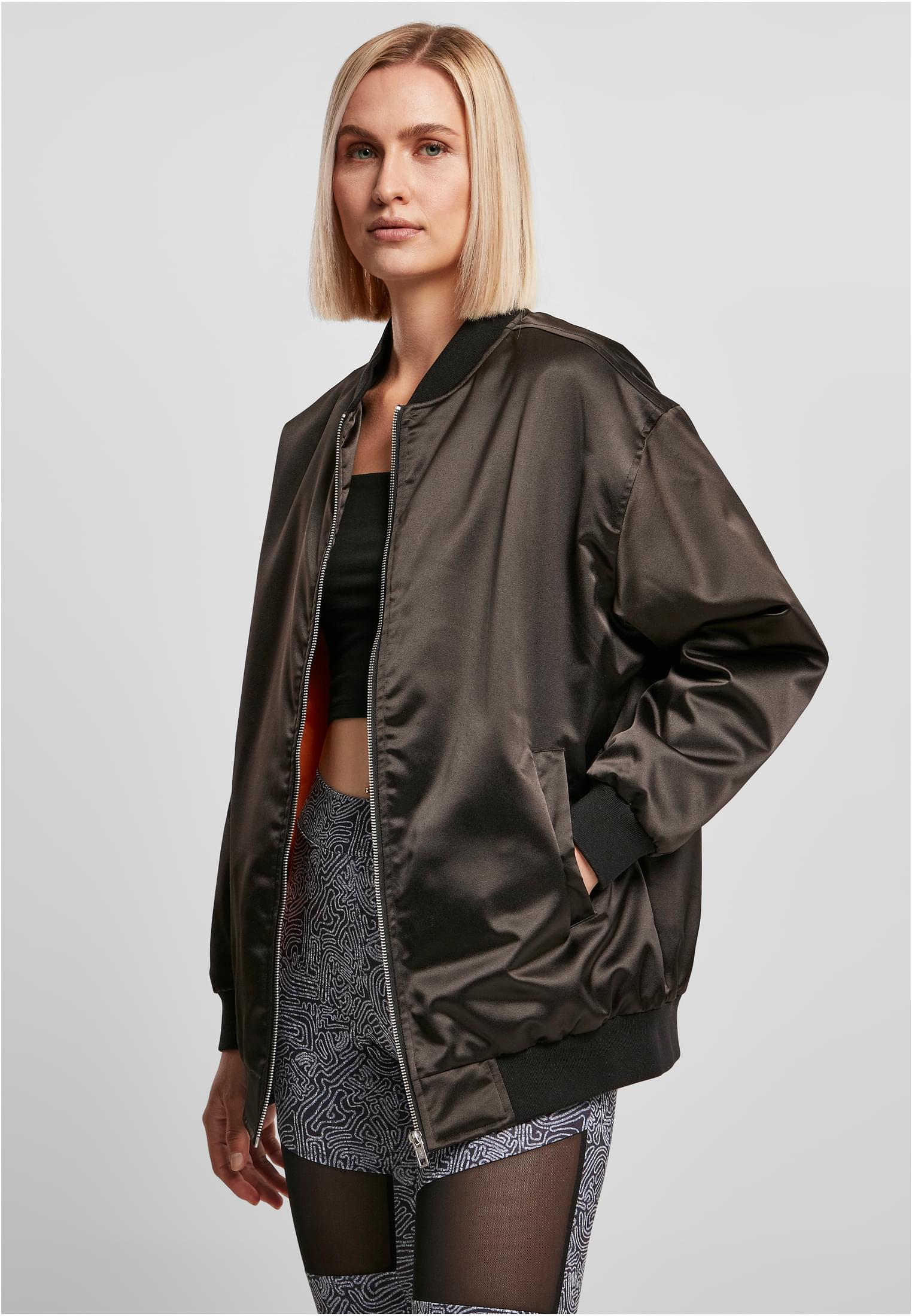 UC Oversized Satin Bomber Jacket