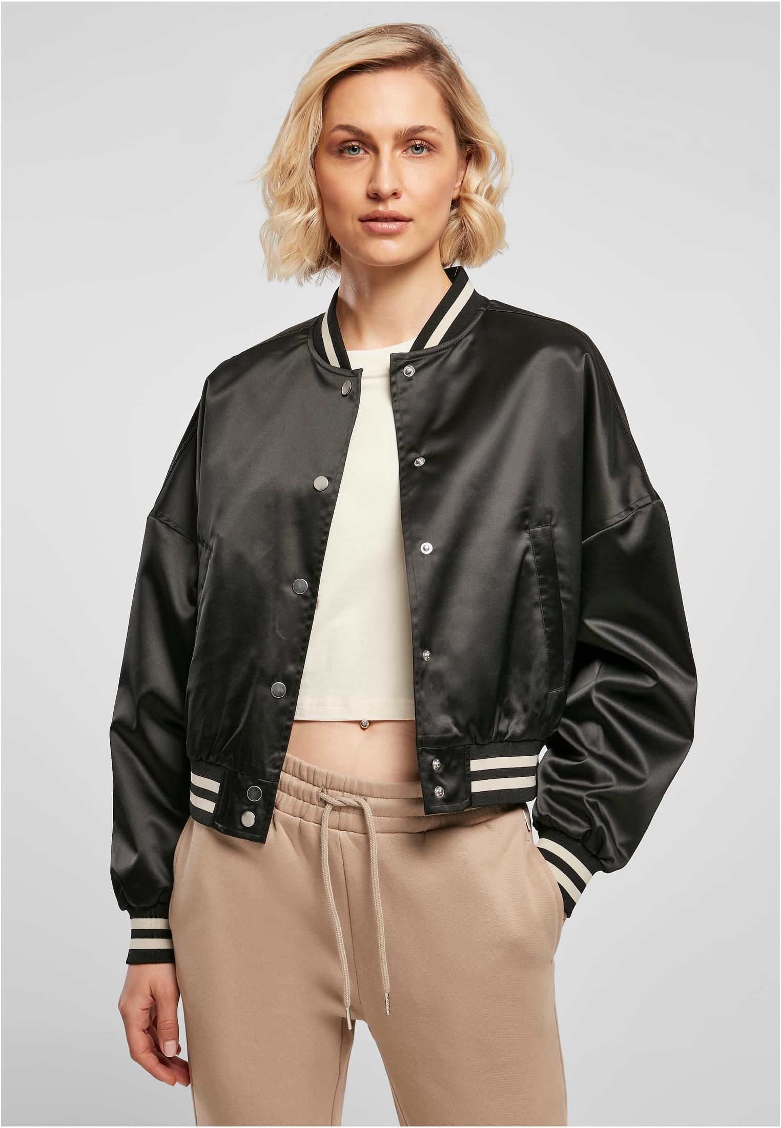 UC Short Oversized Satin College Jacket