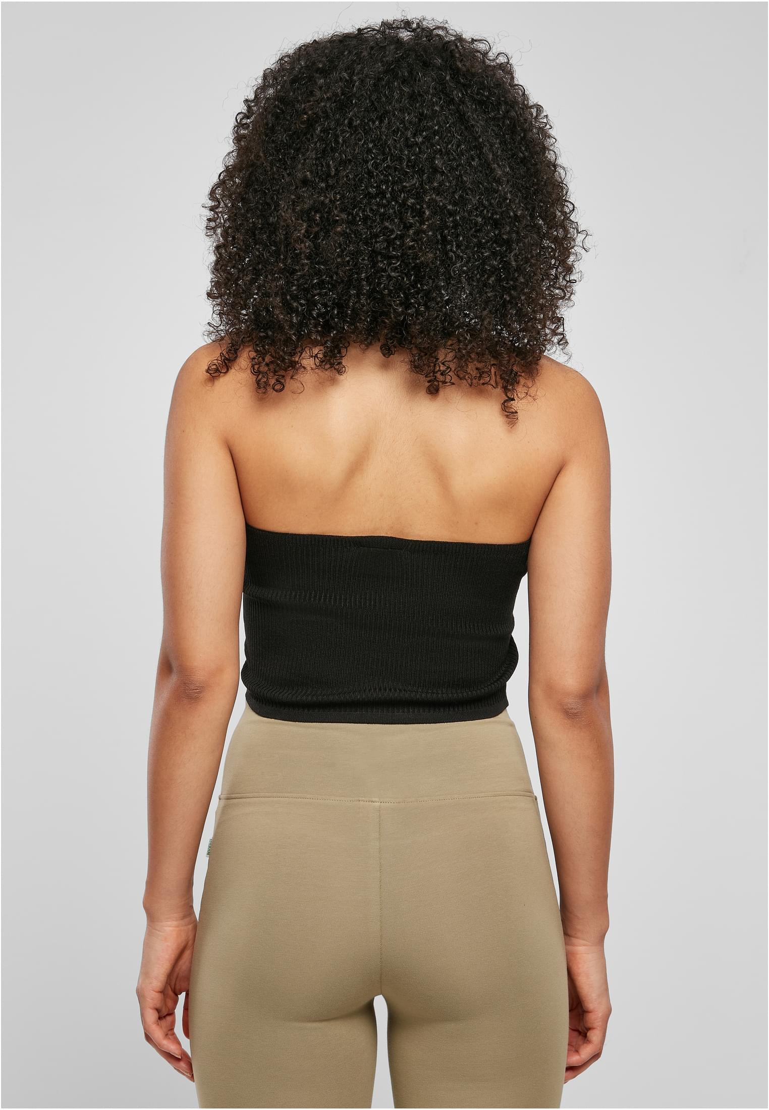 UC Rib Knit Crossed Halter Neck Top