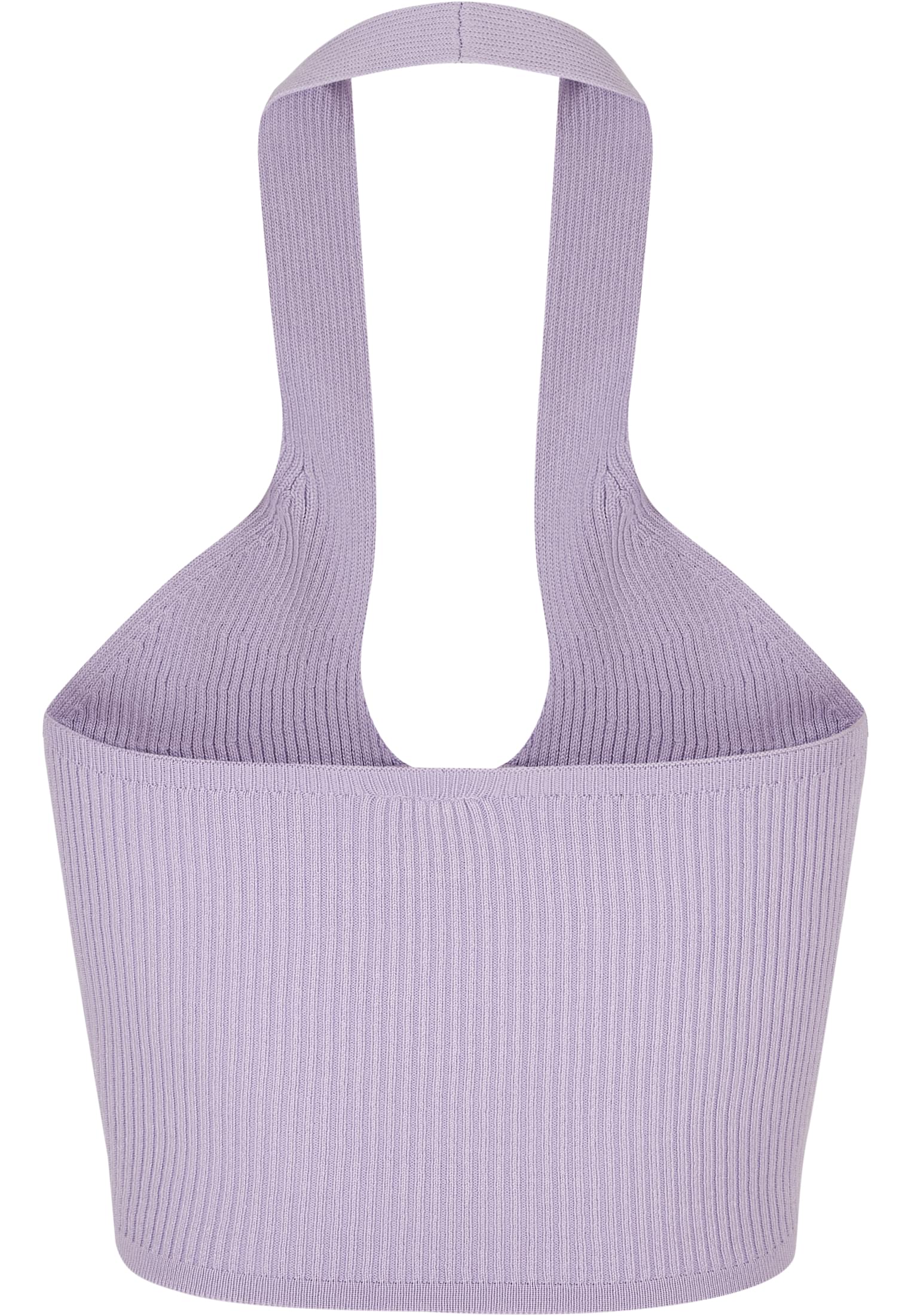 UC Rib Knit Crossed Halter Neck Top