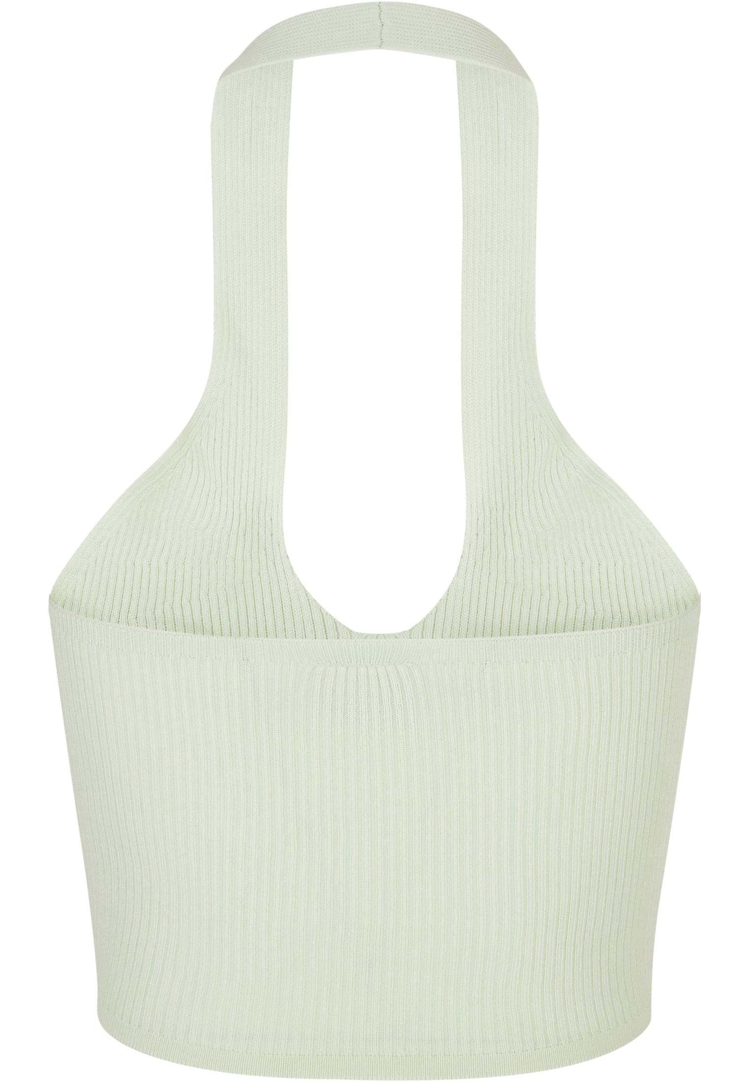 UC Rib Knit Crossed Halter Neck Top