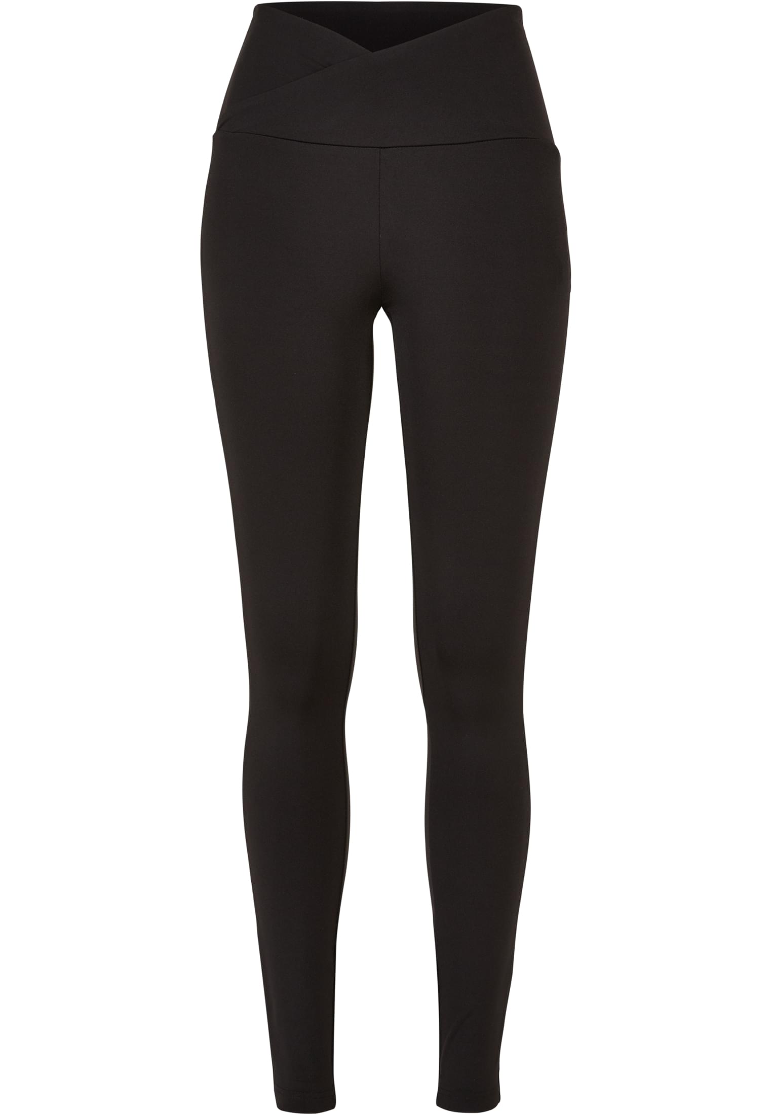 Leggings da donna con vita a V riciclata neri XXL