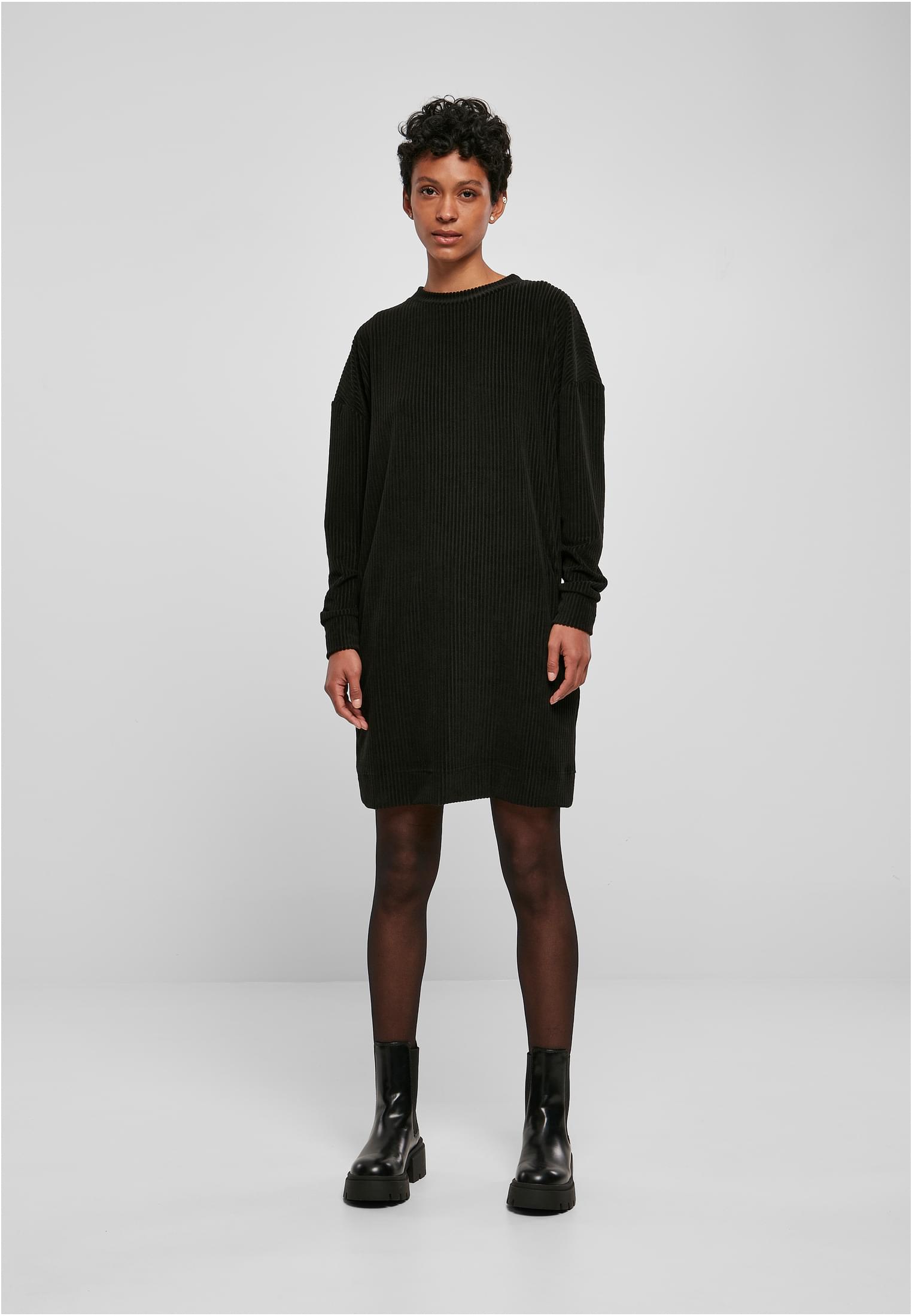 Abito da donna in velluto a coste nero XXL