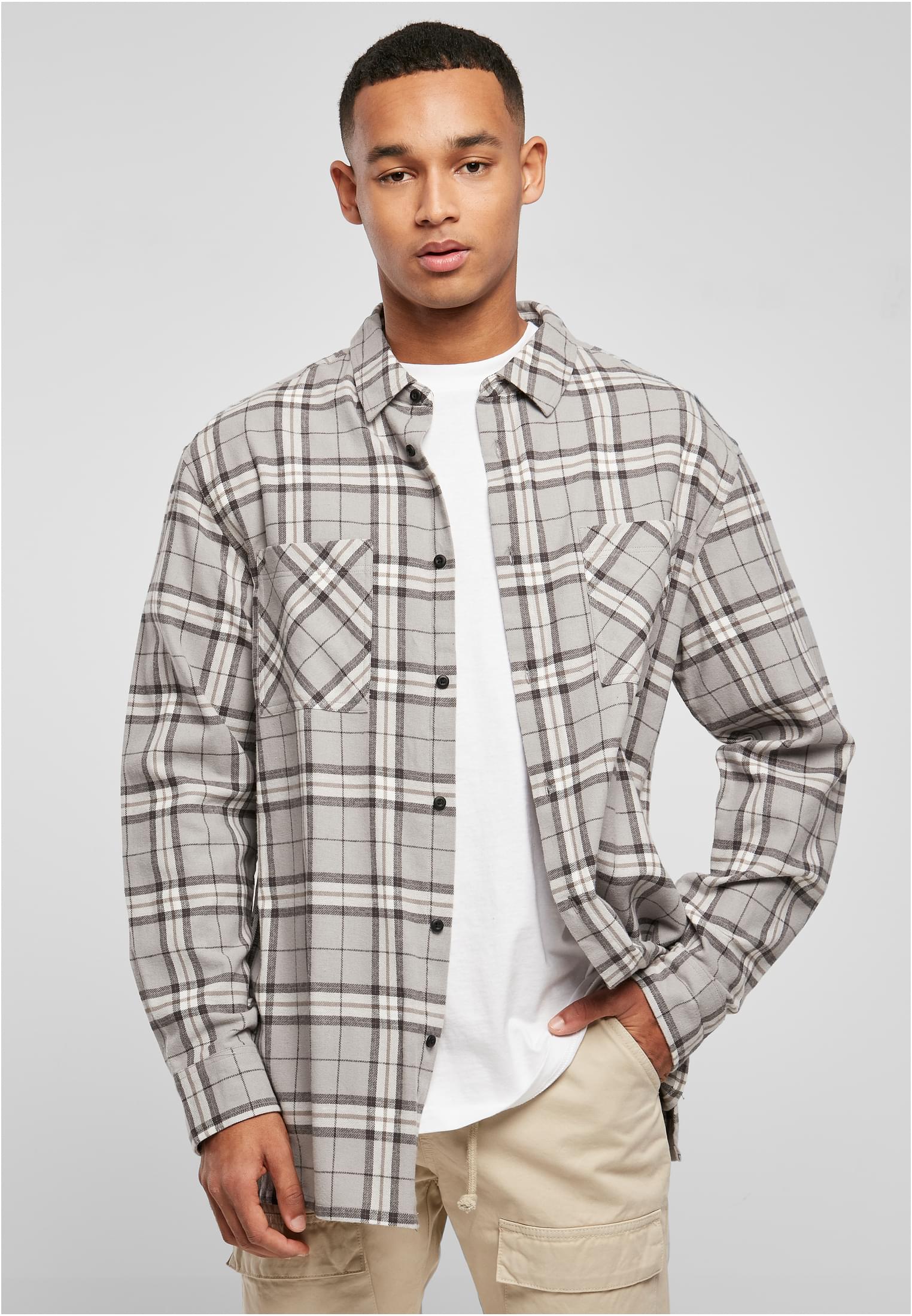 UC Long Oversized Grey Check Shirt