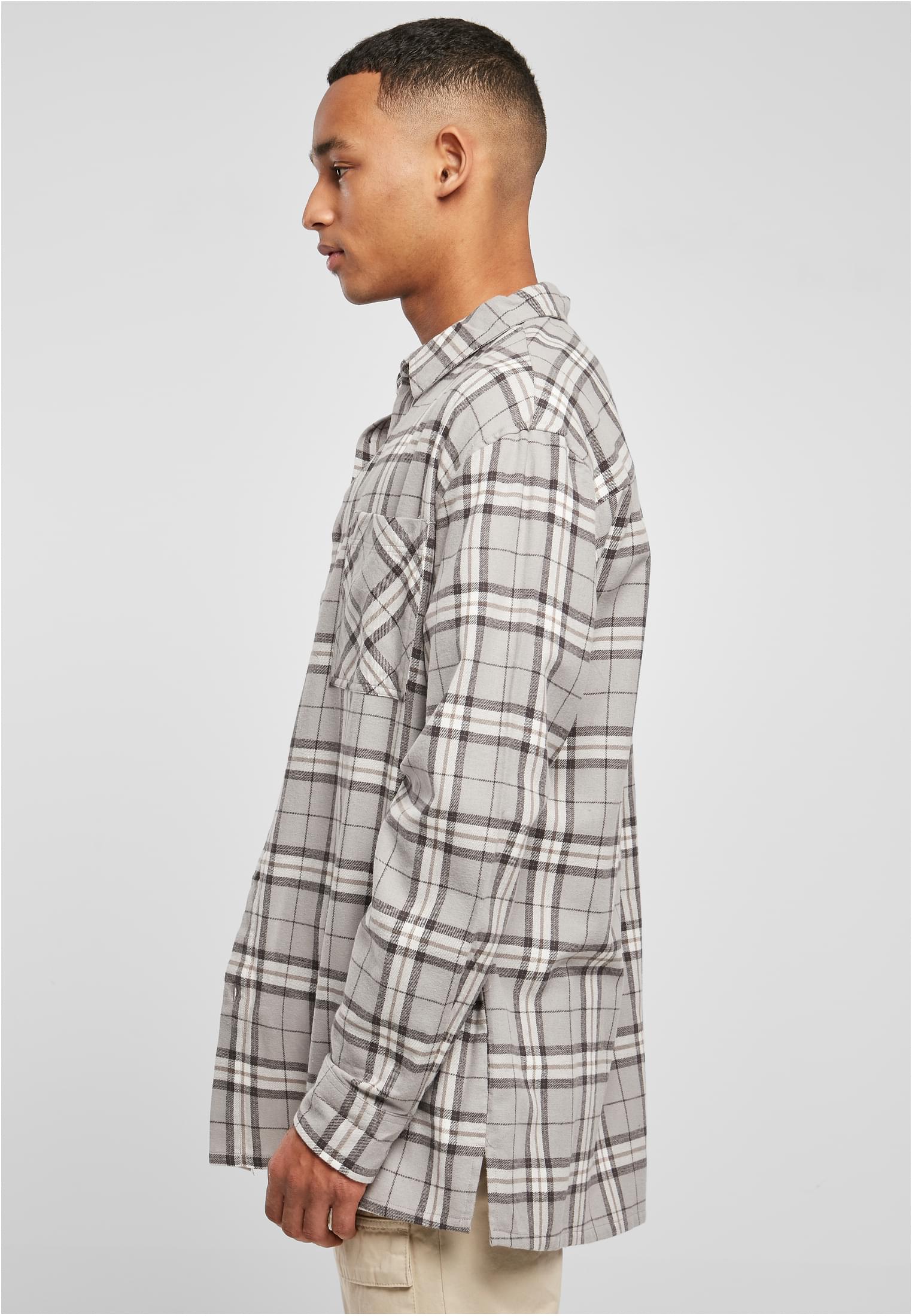 UC Long Oversized Grey Check Shirt