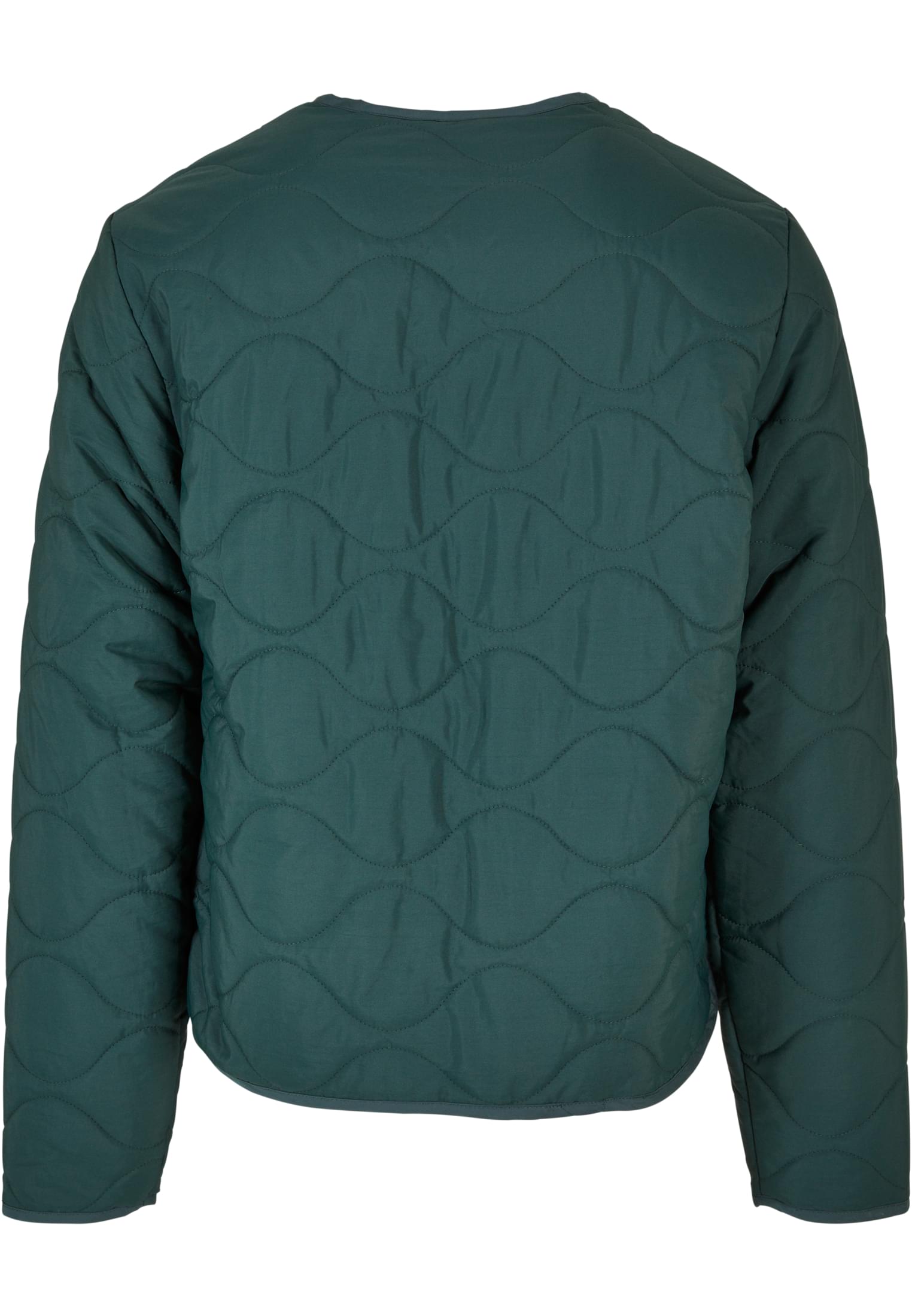 Baksidan av den gröna, quiltade herrjackan UC Liner Jacket.