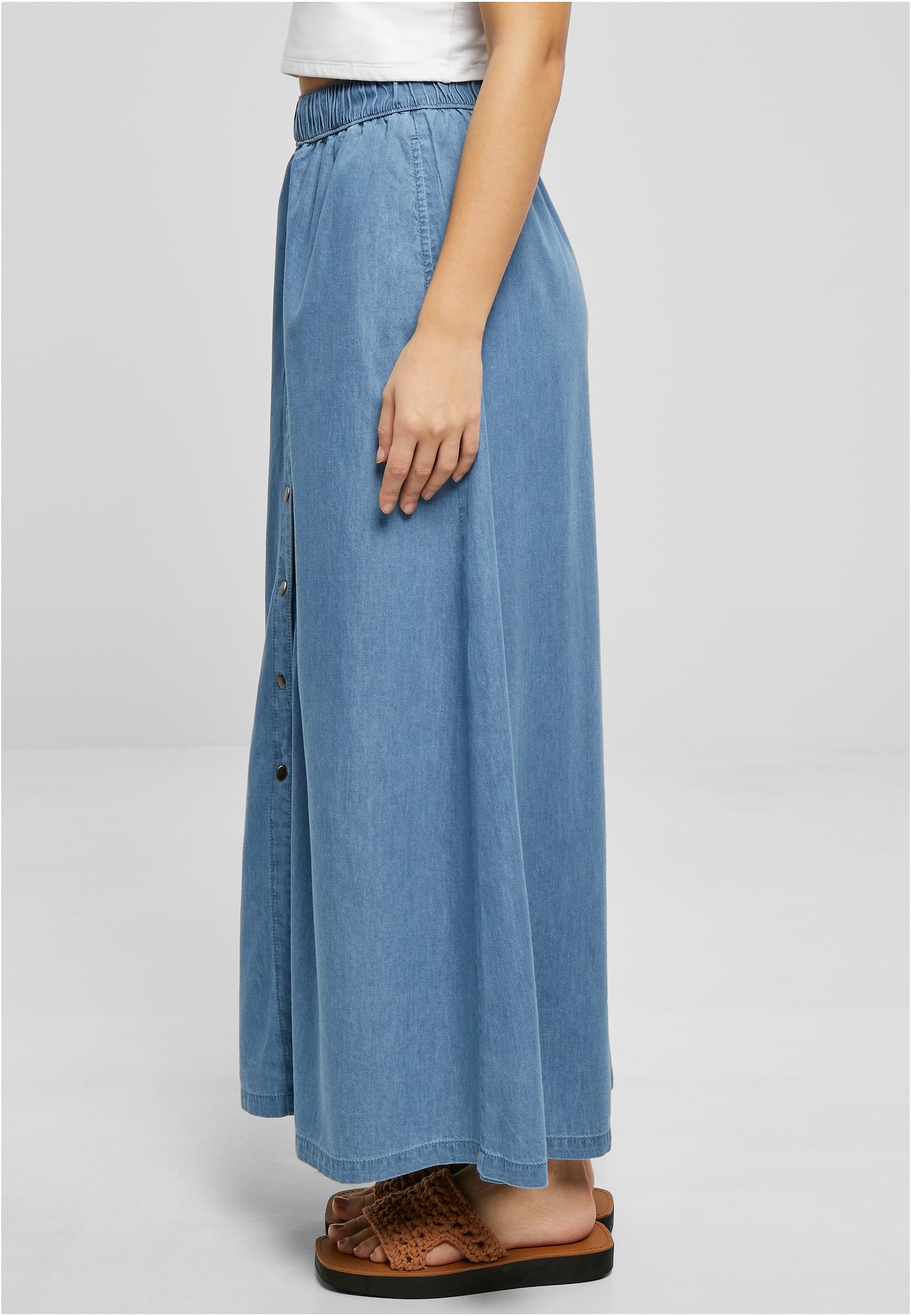 UC Long Wide Light Denim Skirt