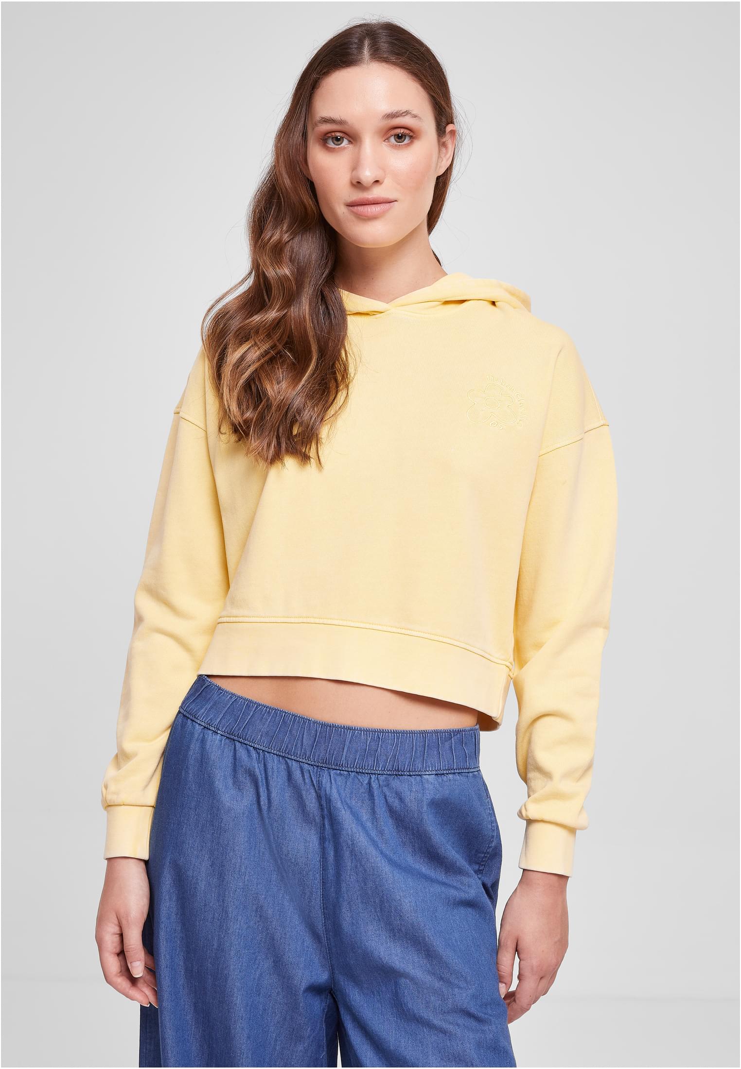 UC Short Flower Embroidery Terry Hoody