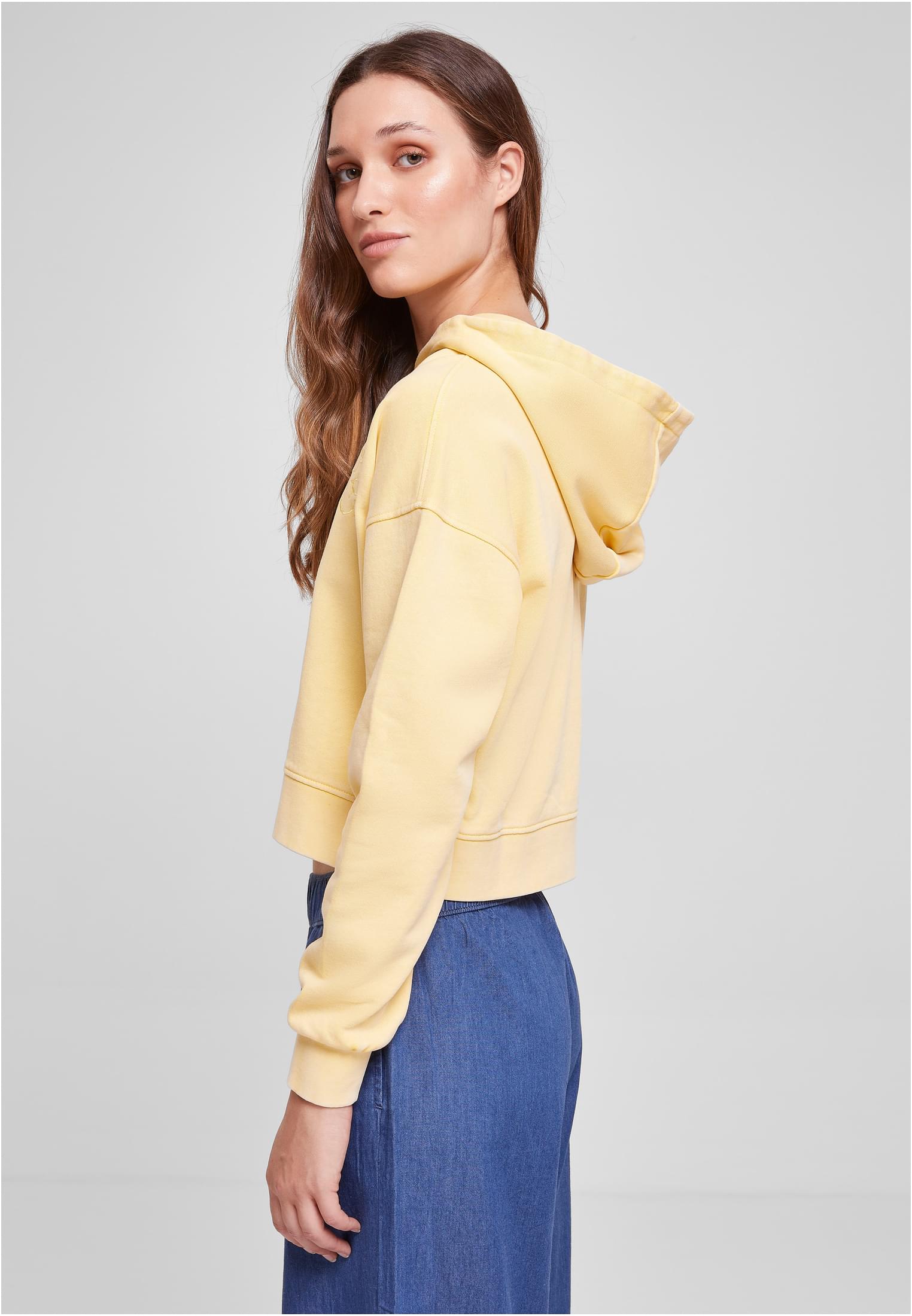 UC Short Flower Embroidery Terry Hoody