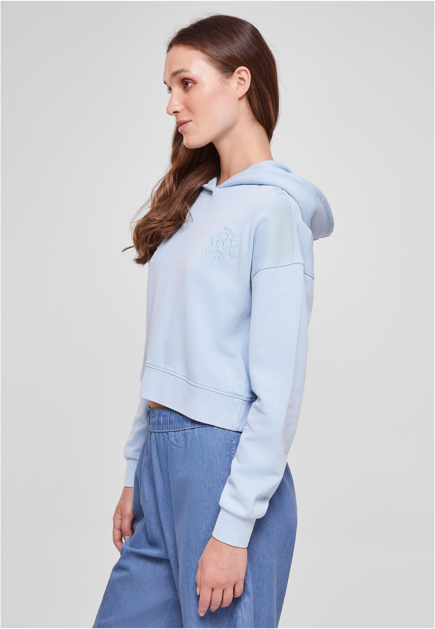 UC Short Flower Embroidery Terry Hoody