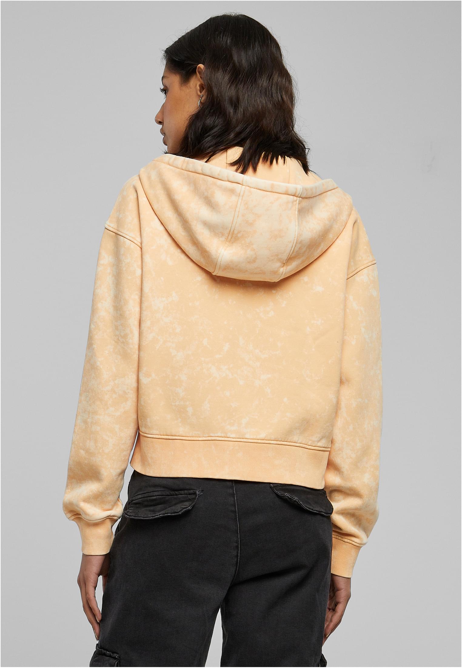 Felpa con cappuccio e cerniera lavata in asciugamano oversize corto UC