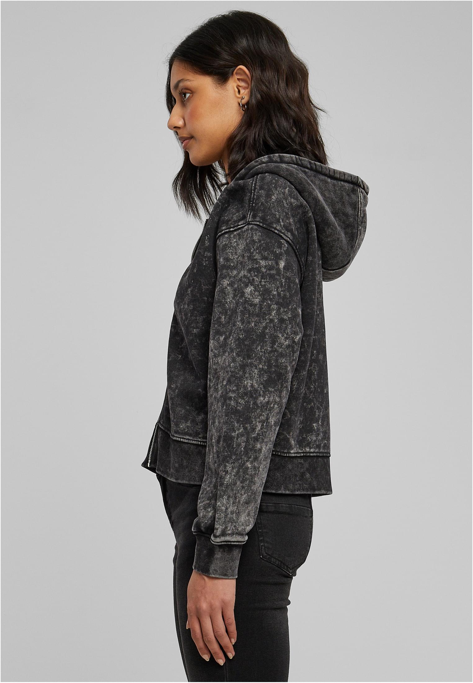 Felpa con cappuccio e cerniera lavata in asciugamano oversize corto UC