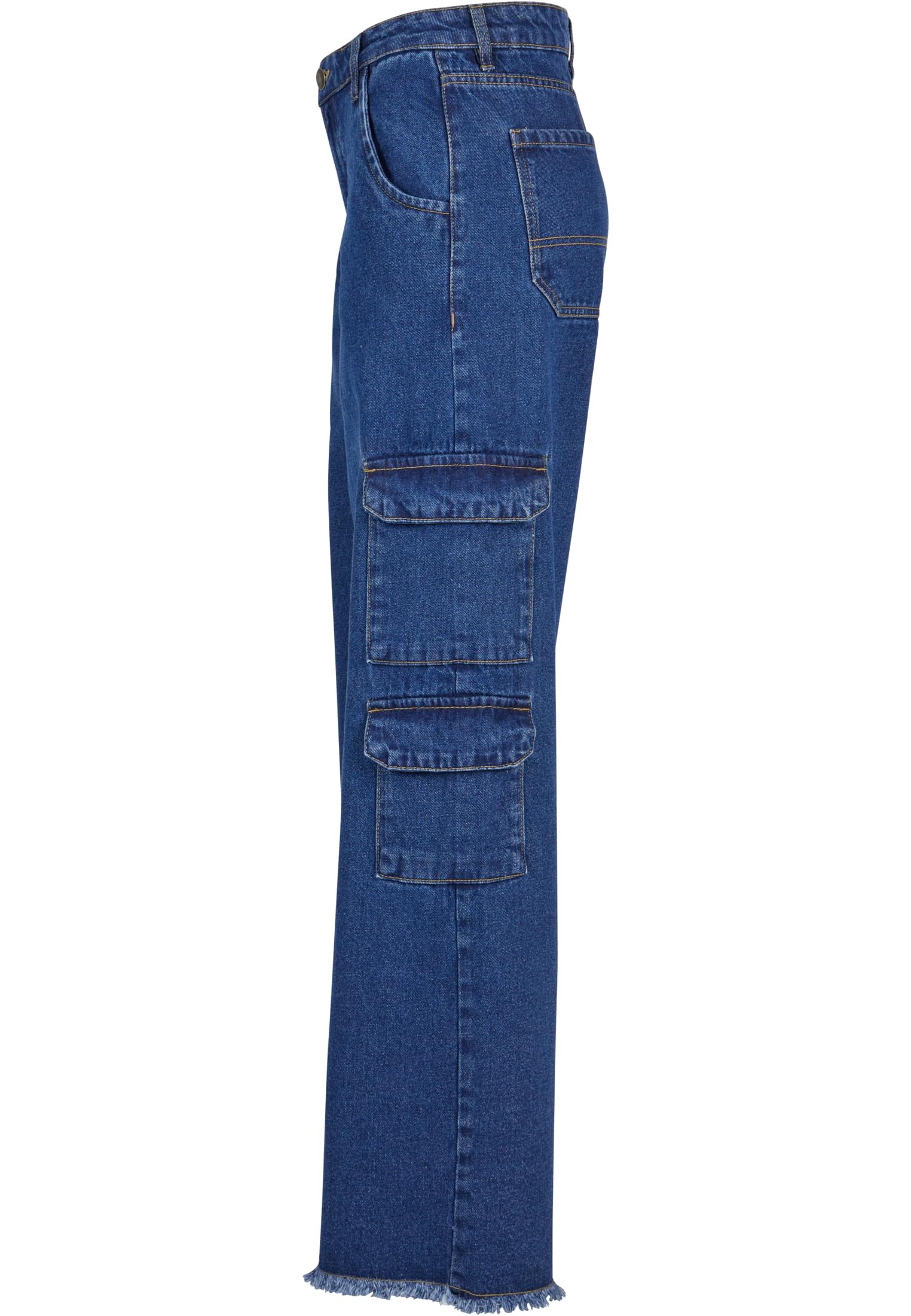 Pantaloni cargo in denim a vita media UC