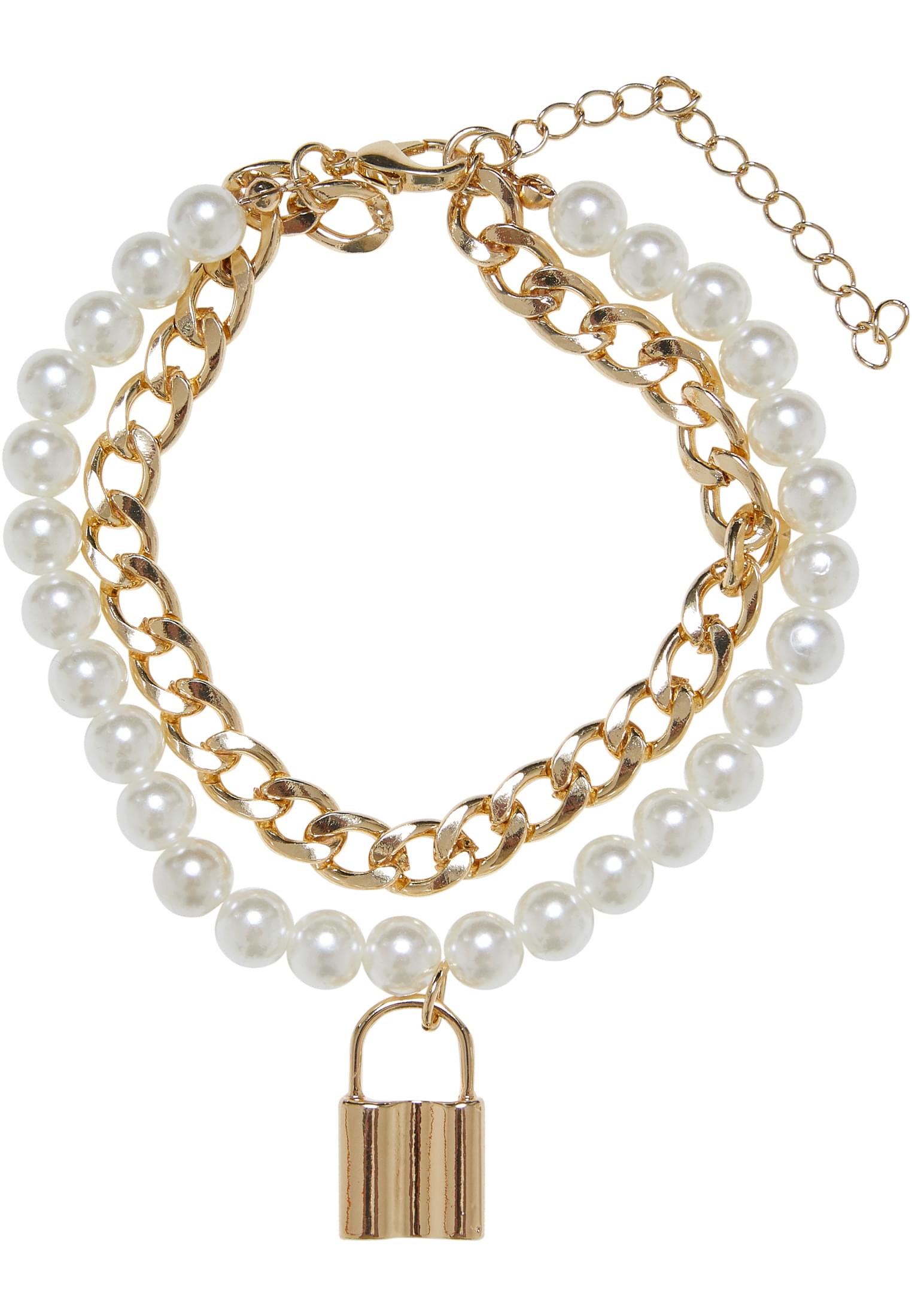 UC Padlock Pearl Layering Bracelet
