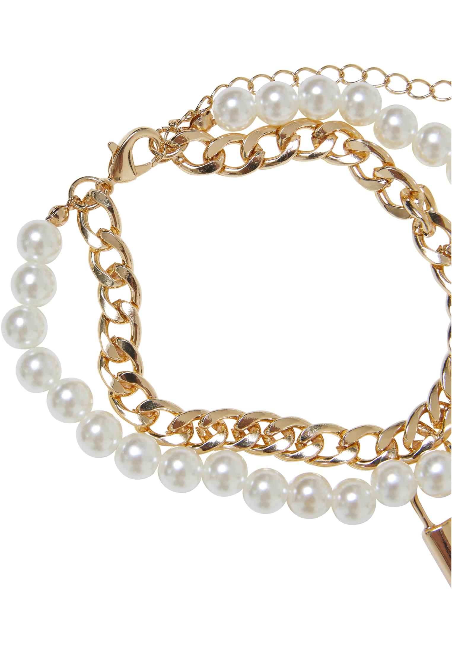 UC Padlock Pearl Layering Bracelet