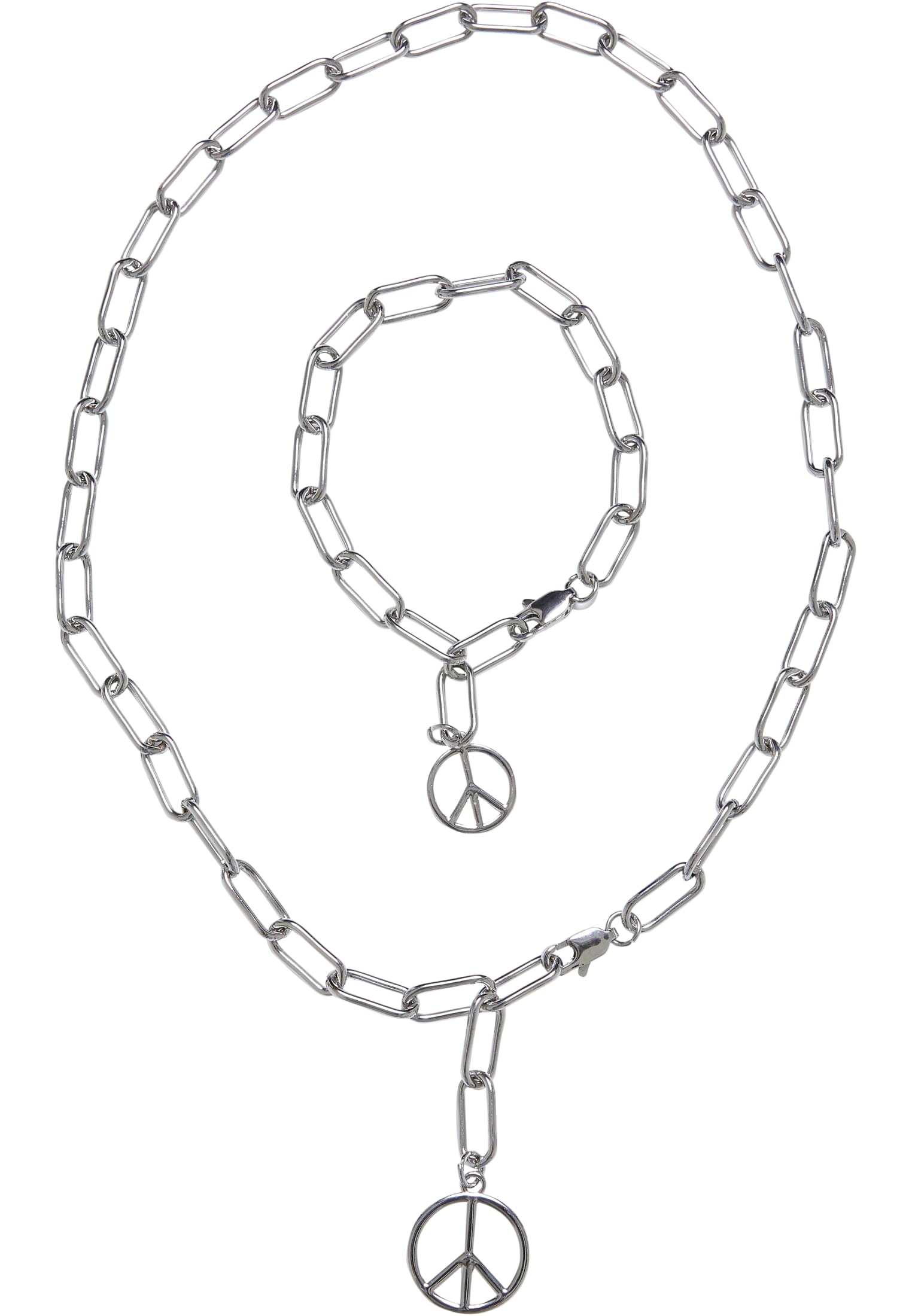 UC Y Chain Peace Pendant Necklace And Bracelet