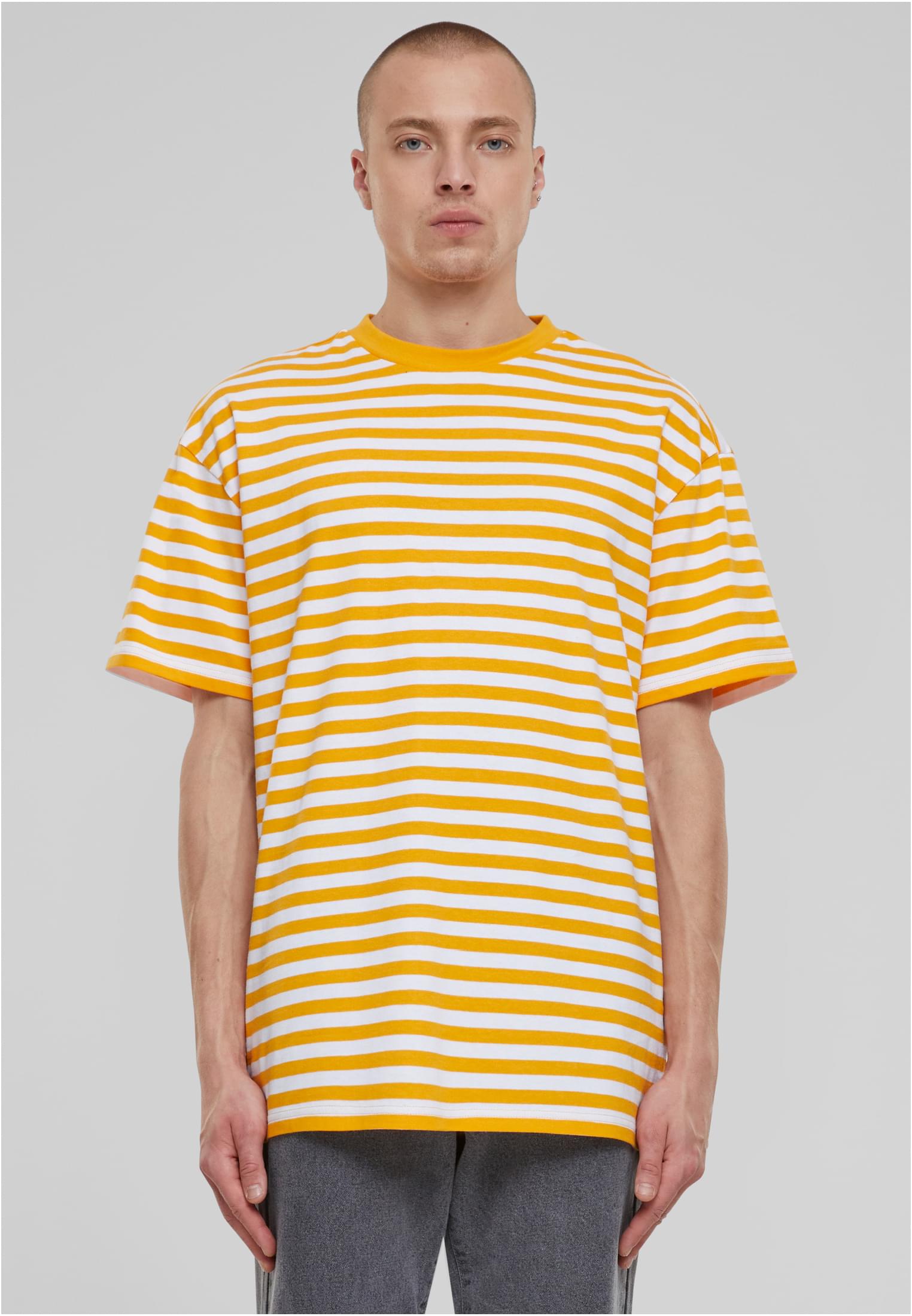 T-shirt a righe regolari bianca/blu reale XXL