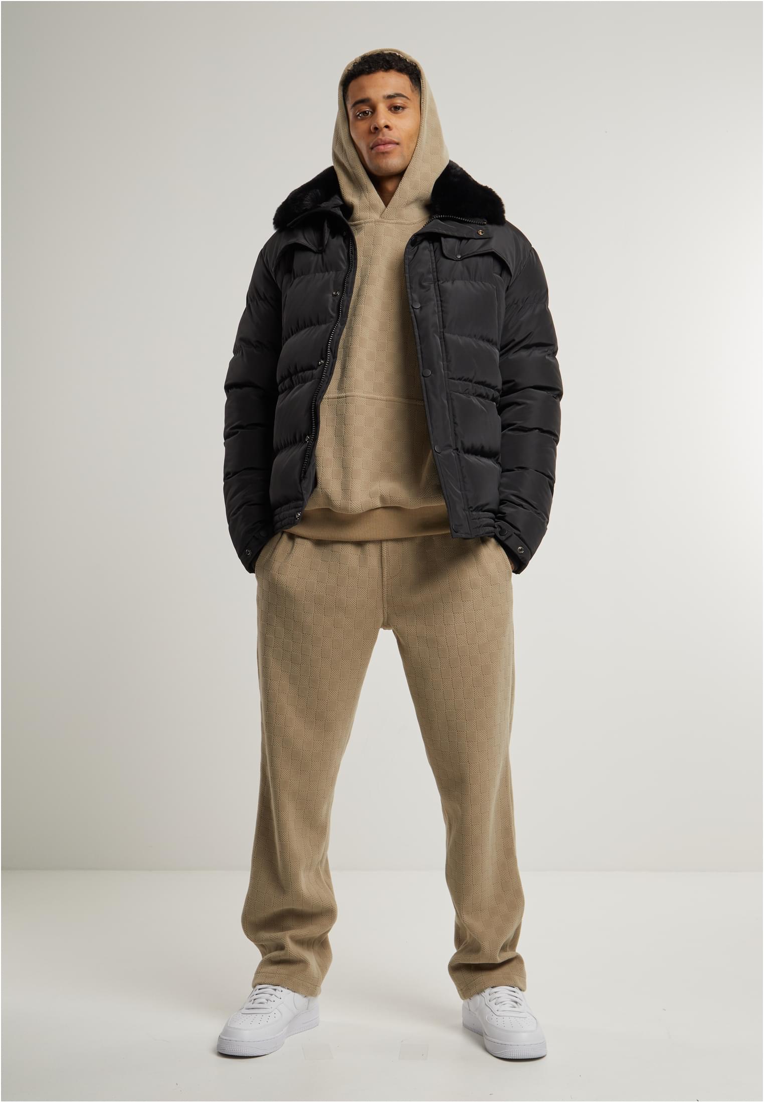 UC Jacquard baršunasta prevelika majica s kapuljačom