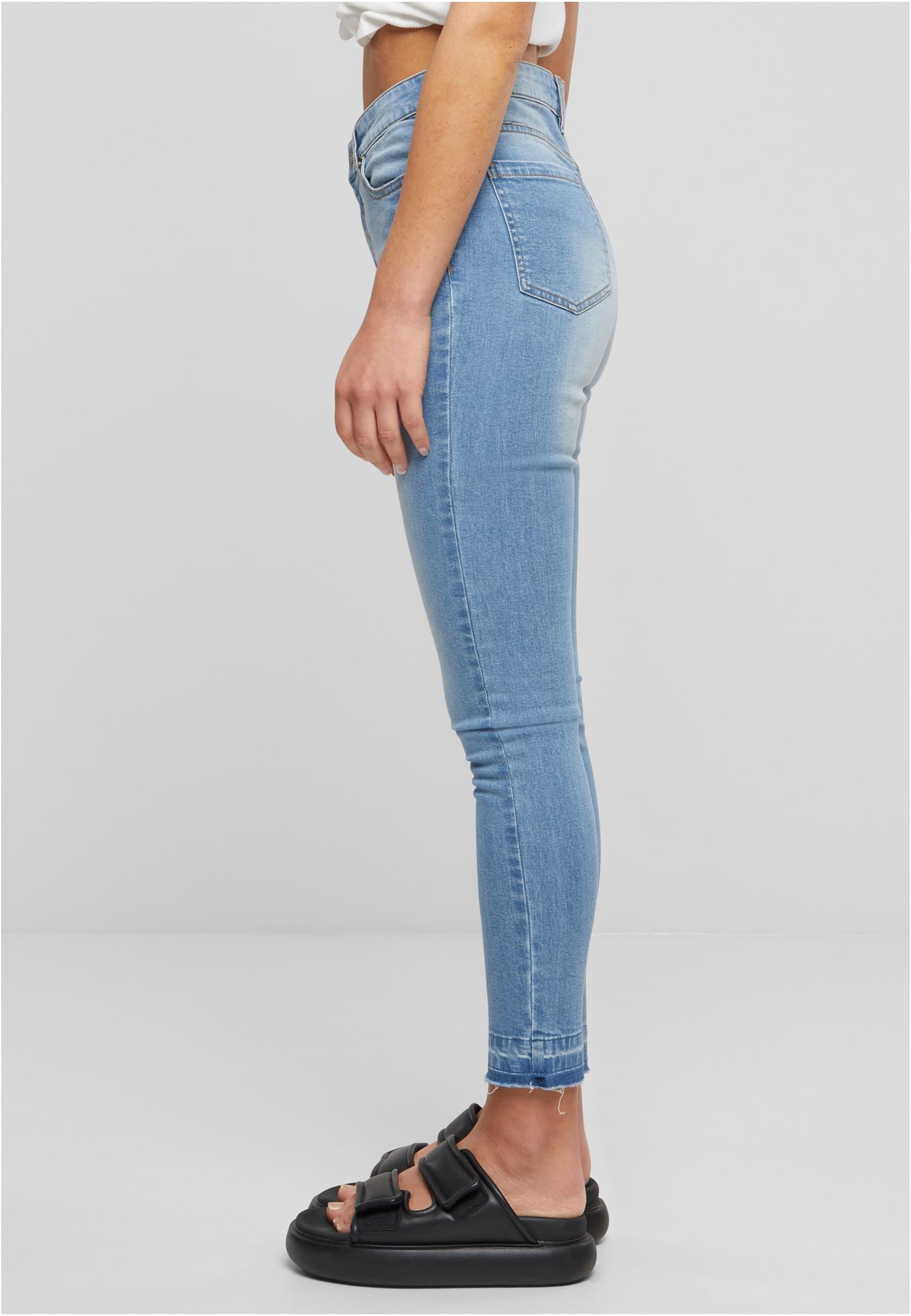 Jeans skinny a vita alta con orlo aperto da donna UC