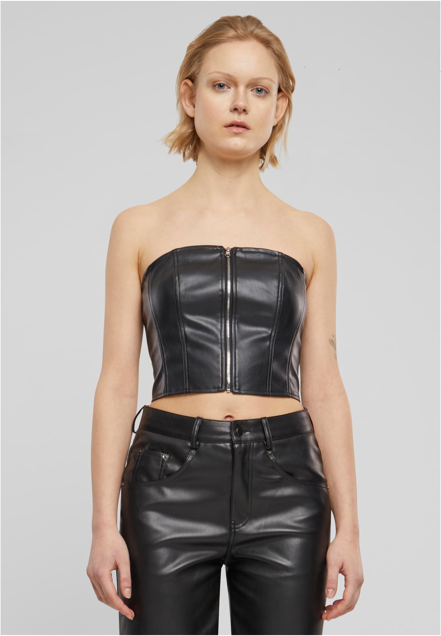 UC Synthetic Leather Bandeau Top