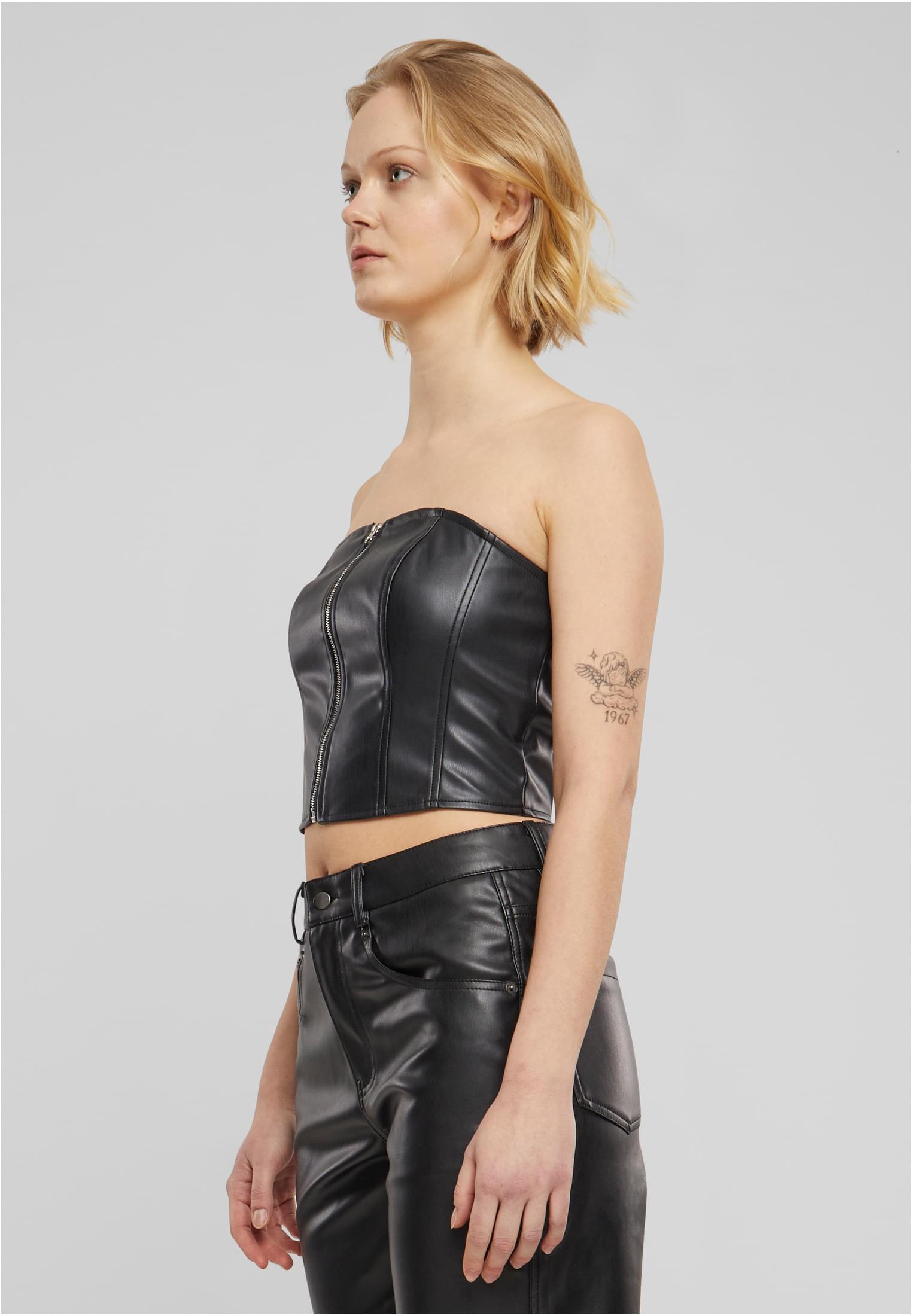 UC Synthetic Leather Bandeau Top