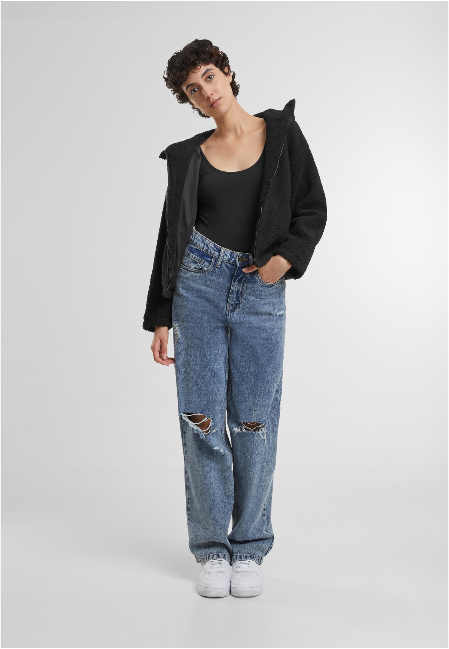 UC kort hettejakke med sherpa