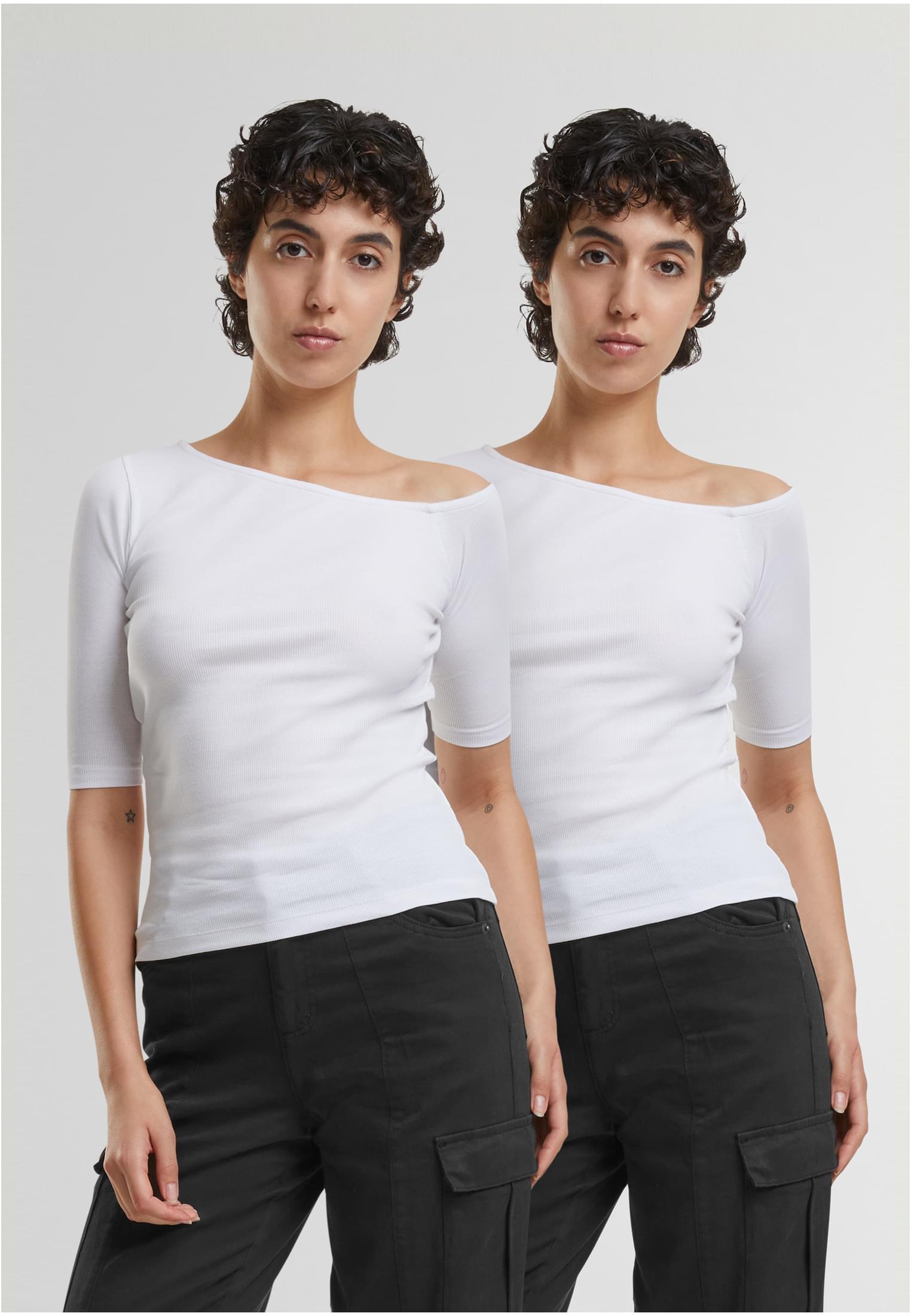 UC Organic Asymmetric Rib Tee 2-Pack