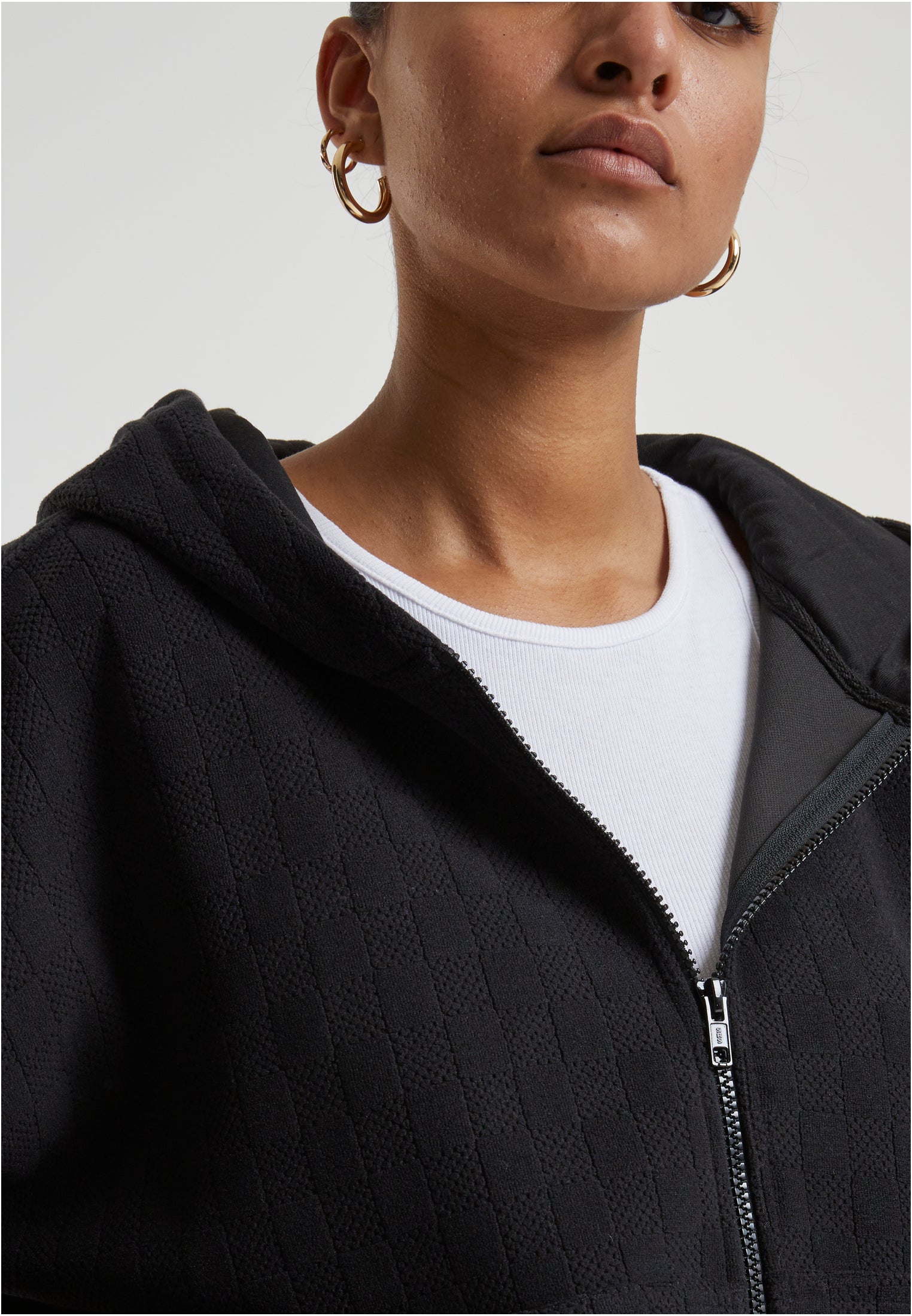 UC Jacquard Velvet Oversized Zip Hoody