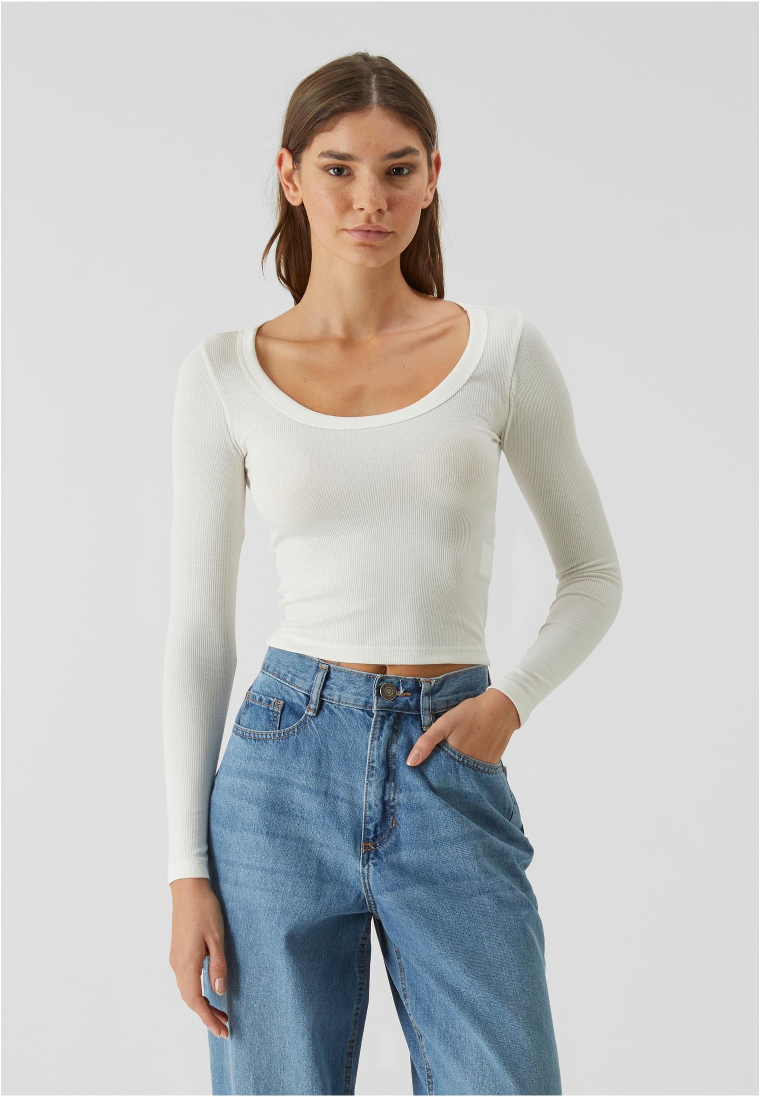 UC Organic Rib Jersey široký výstřih s dlouhým rukávem