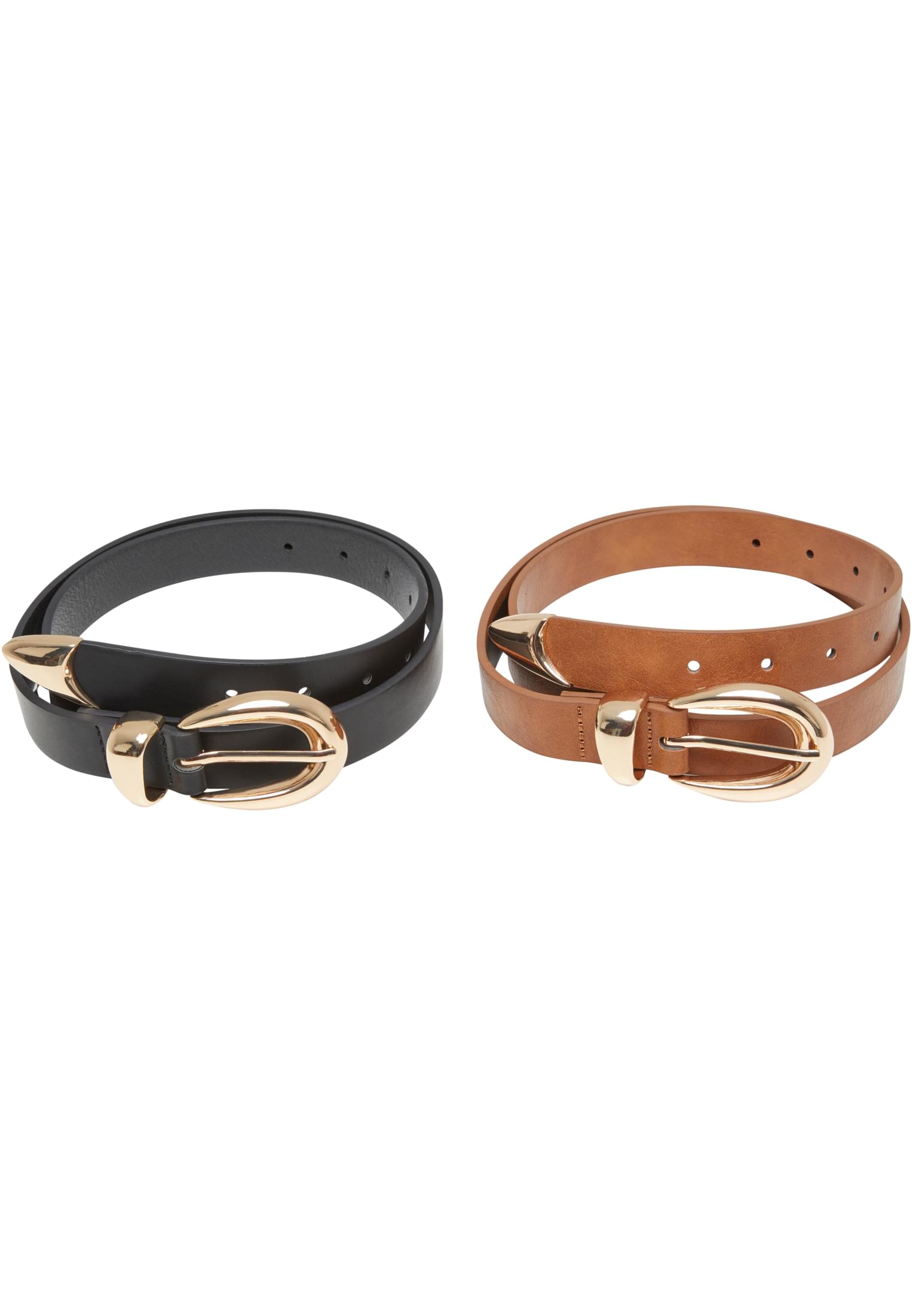 UC Chunky Buckle Loop Synthetic Leather Belt 2-Pack