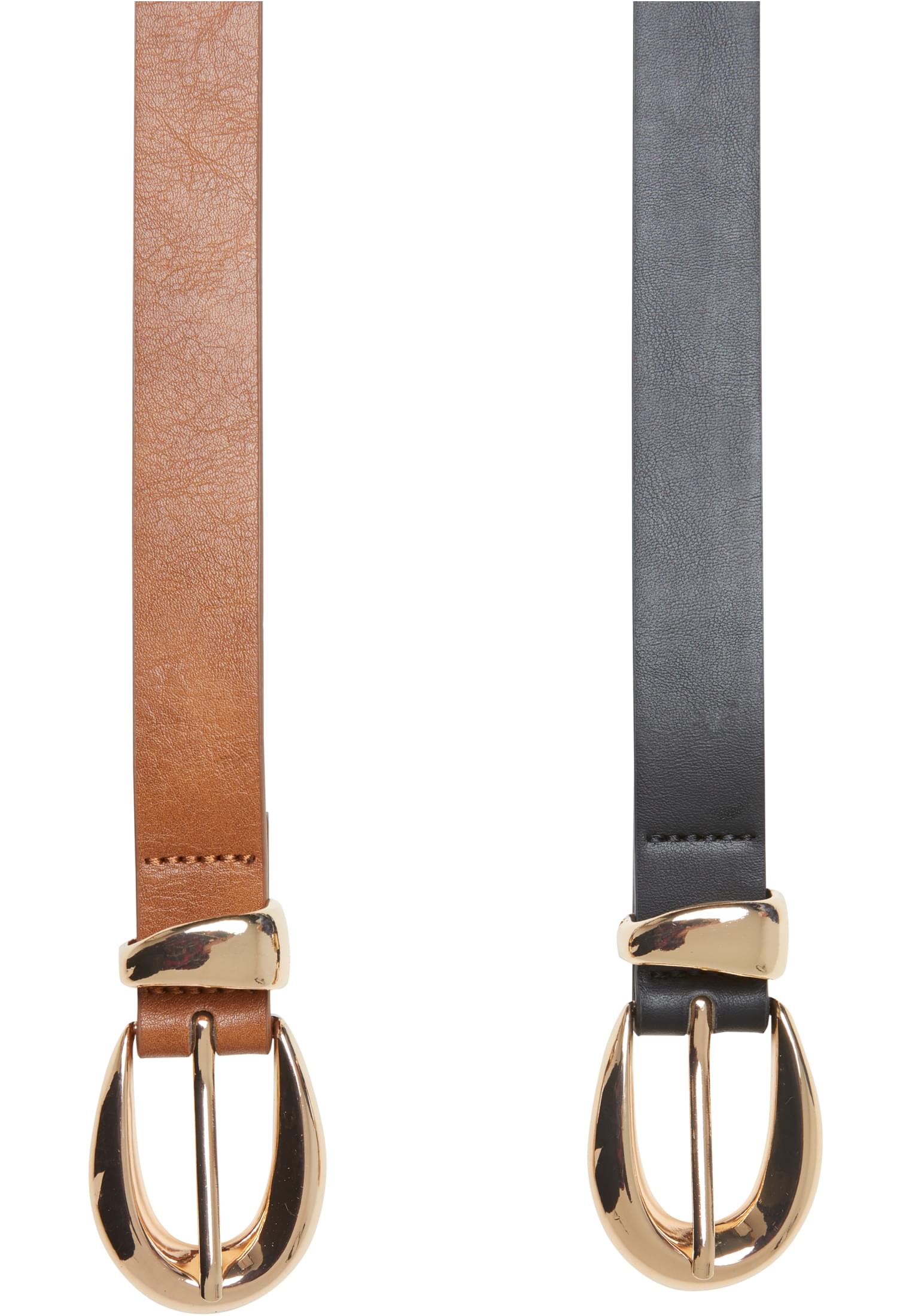UC Chunky Buckle Loop Synthetic Leather Belt 2-Pack