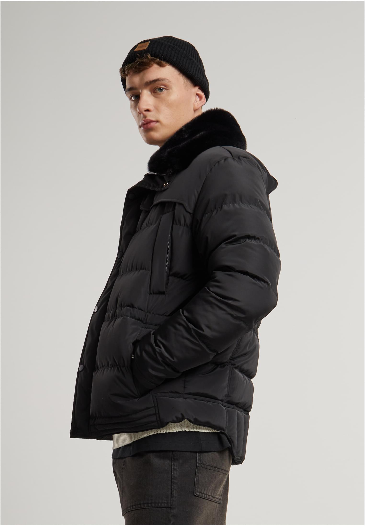 UC Puffer Jacket With Detachable Fur Collar