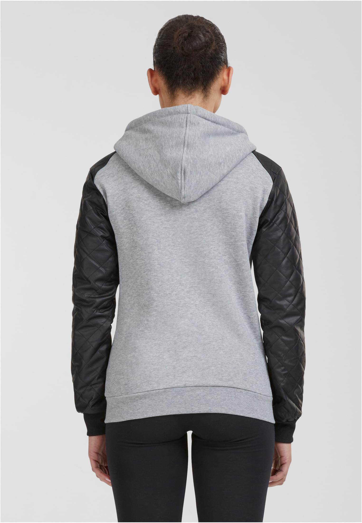 UC Diamond Synthetic Leather Sleeve Zip Hoody