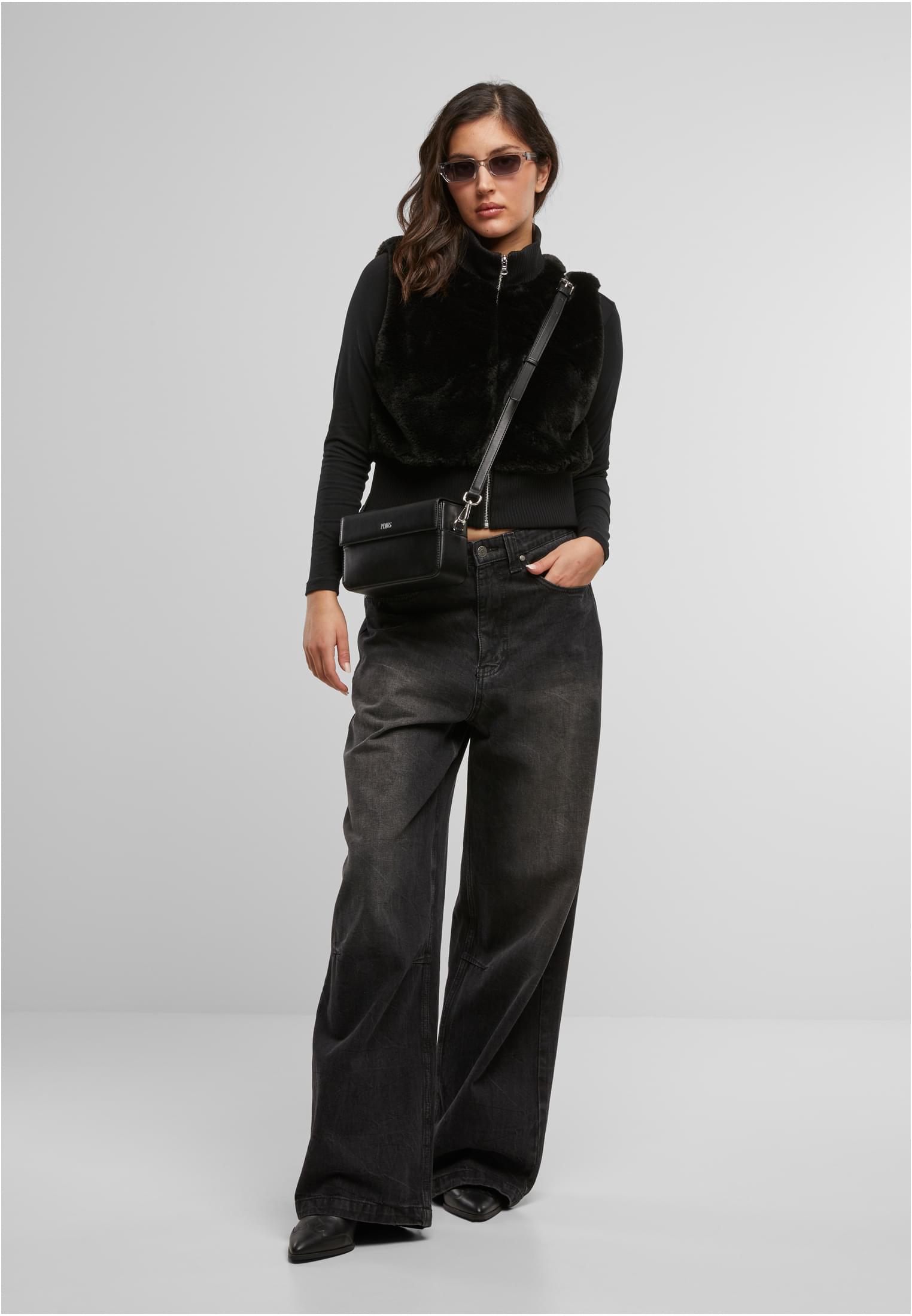 UC Cropped Faux Fur Vest