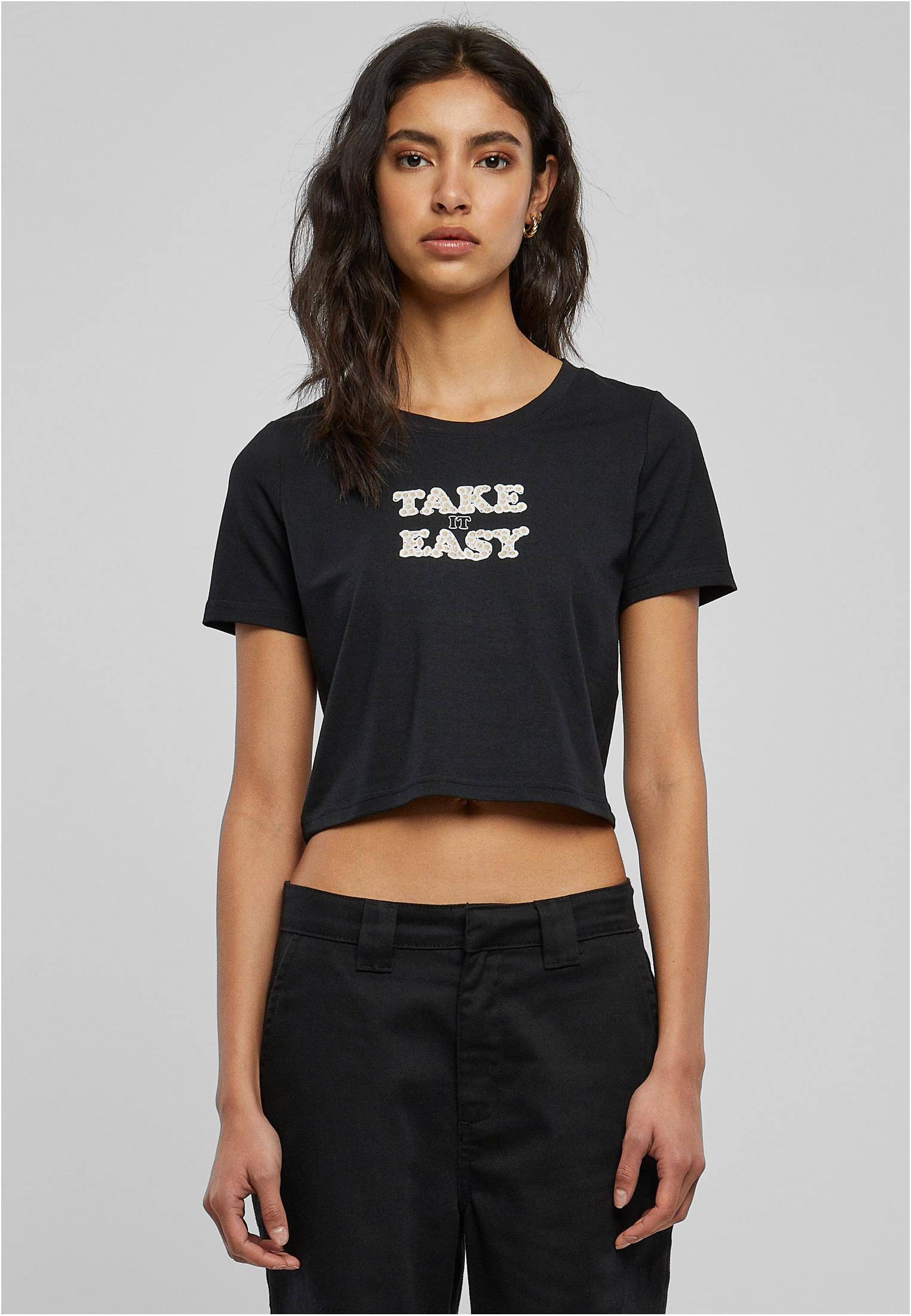 Take It Daisy Cropped Tee black XXL - workoutbrands.com