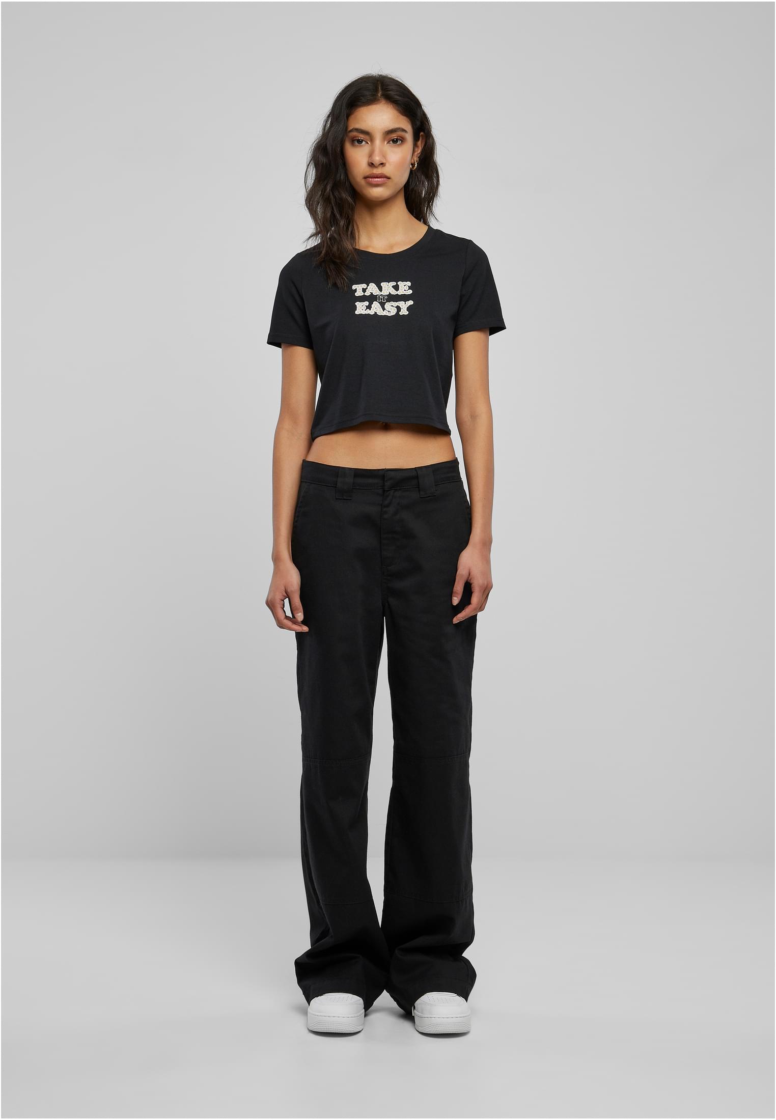 Take It Daisy Cropped Tee black XXL - workoutbrands.com