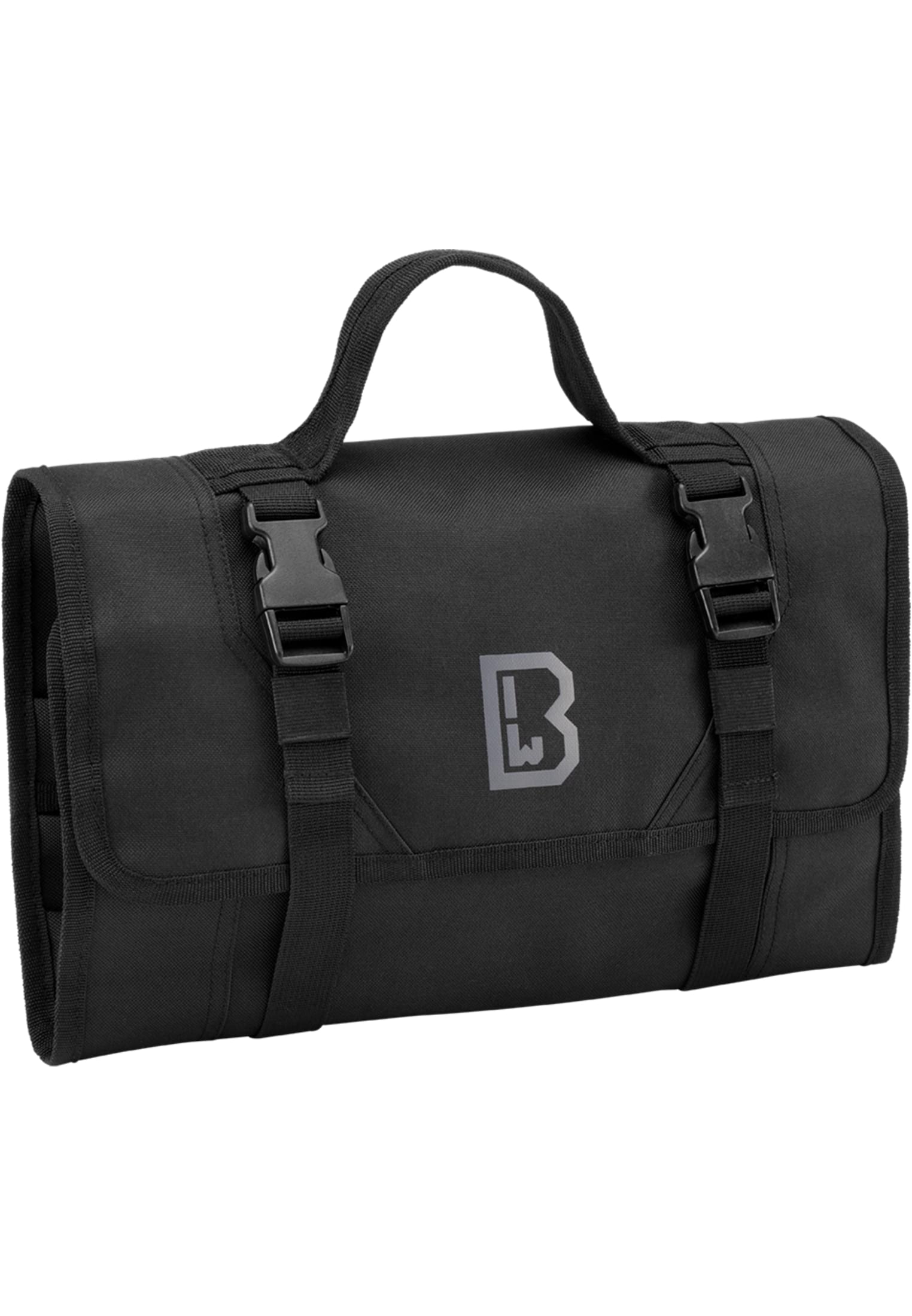 En stängd och hopvikt B Tool Kit Large verktygsväska i olivgrönt, sedd framifrån.