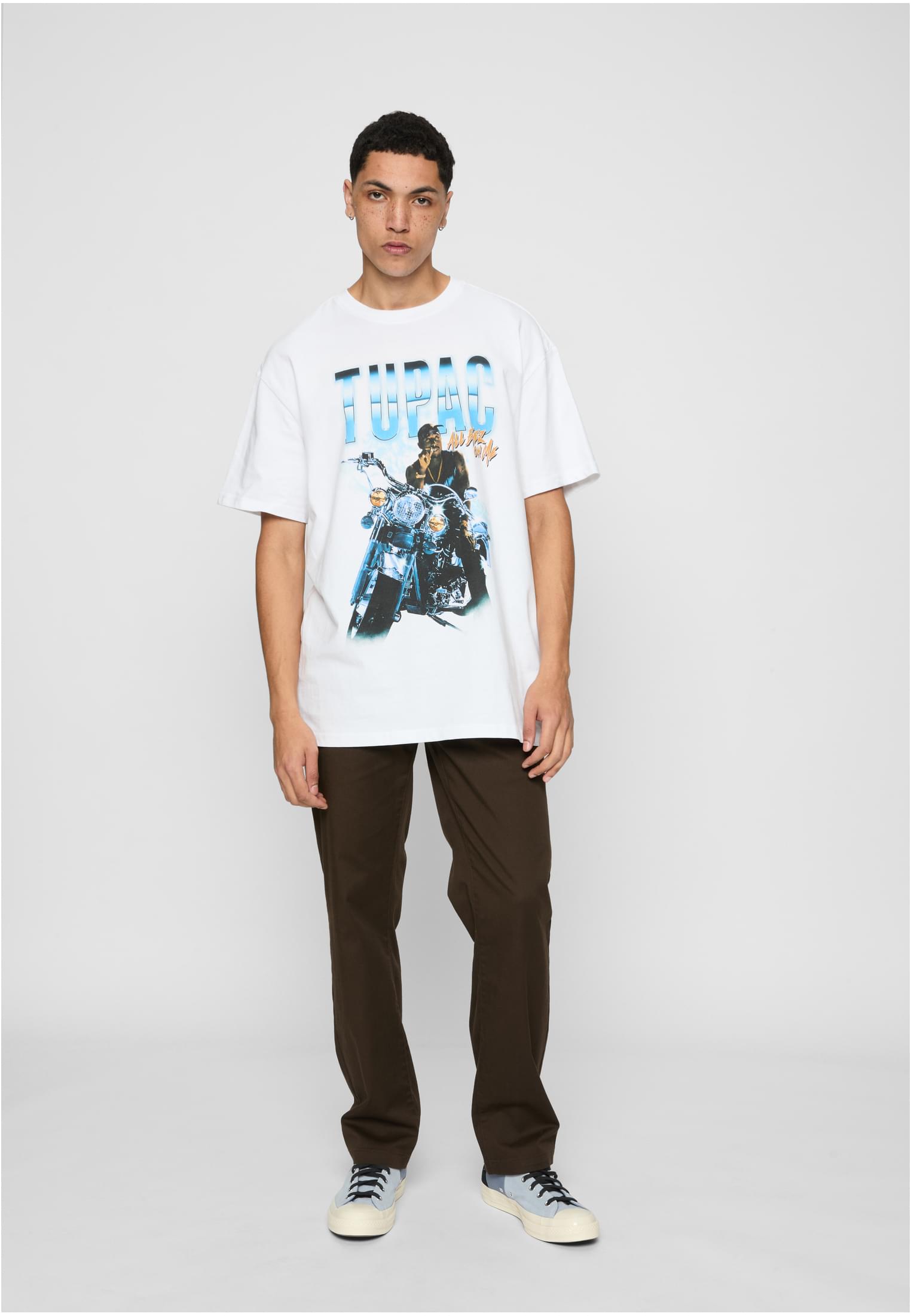 Tupac All Eyez On Me Anniversary Oversize Tee white XS - workoutbrands.com