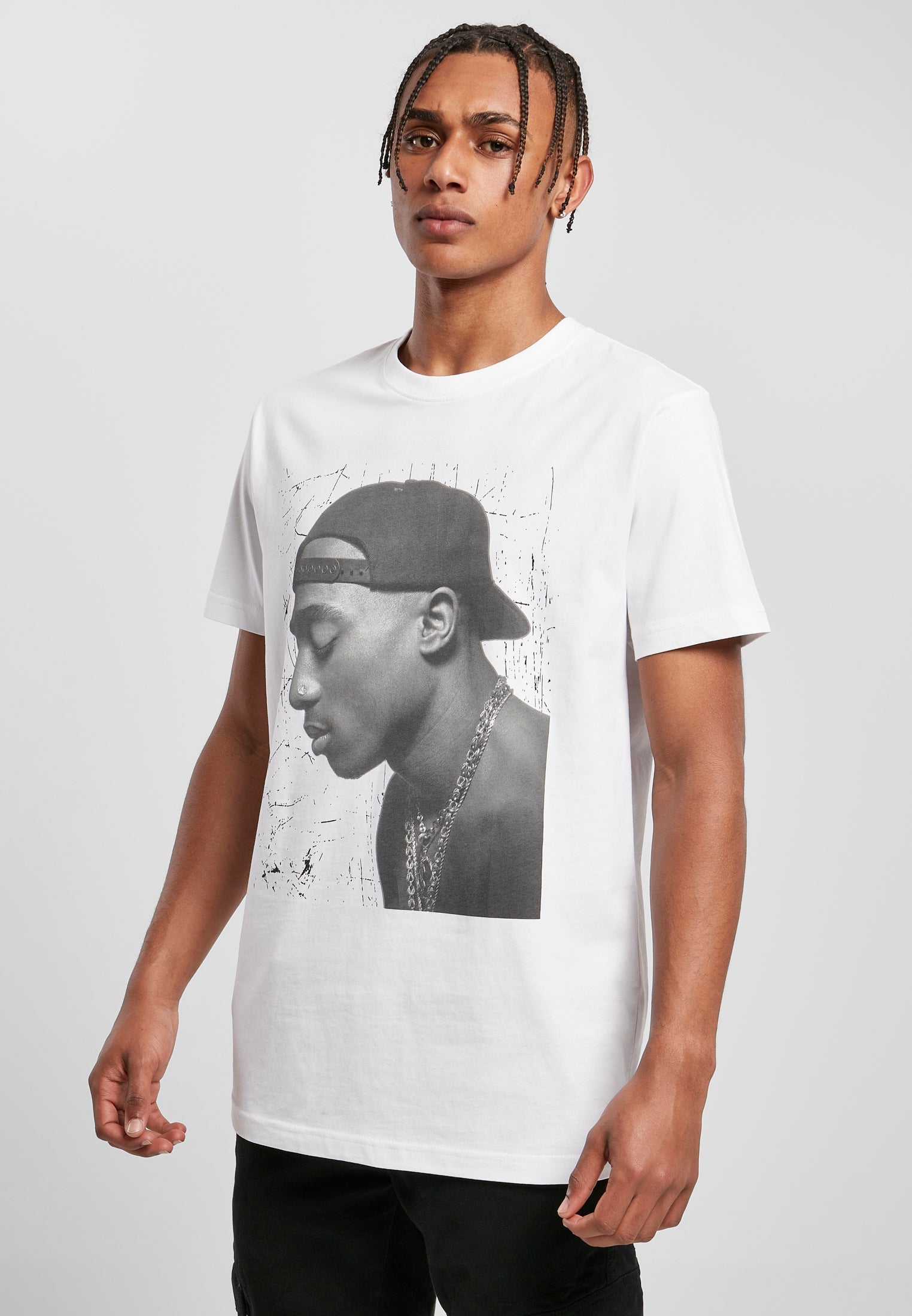 Tupac Cracked Background Tee white XXL - workoutbrands.com
